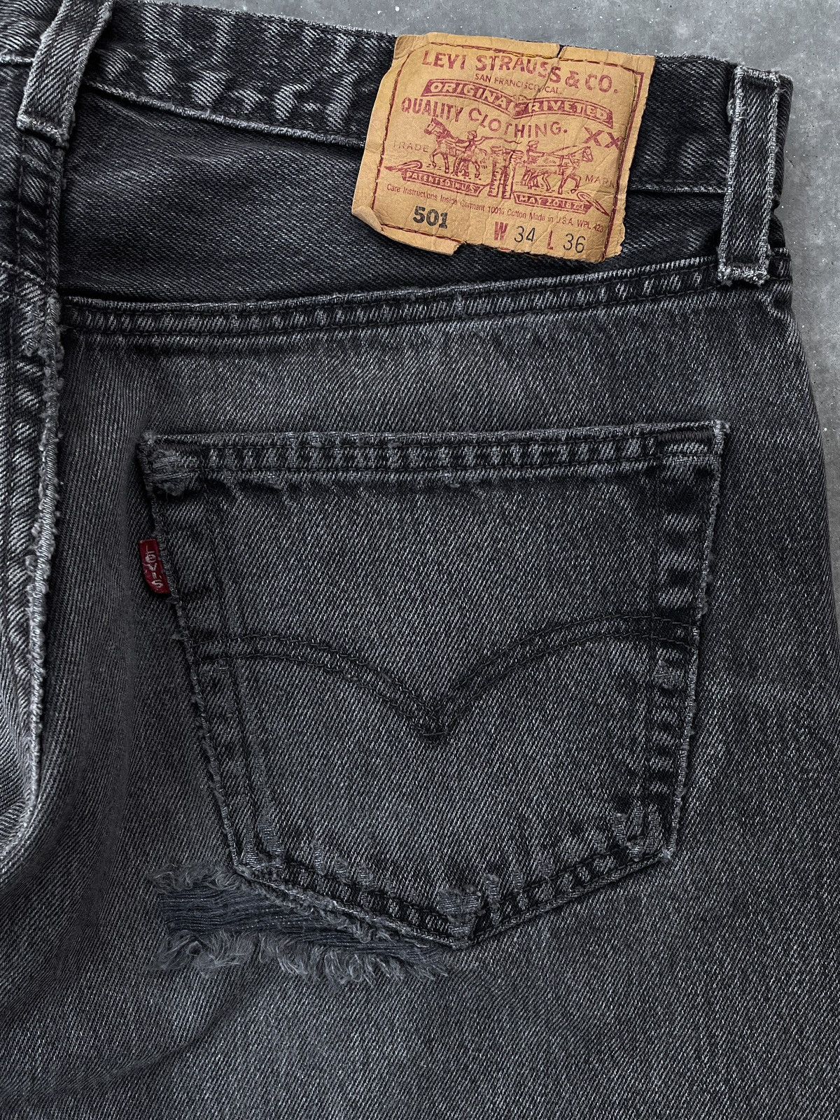 Levi's × Vintage Vintage 90's Levi's 501 Faded Black Denim Jeans Size US 32 / EU 48 - 5 Thumbnail