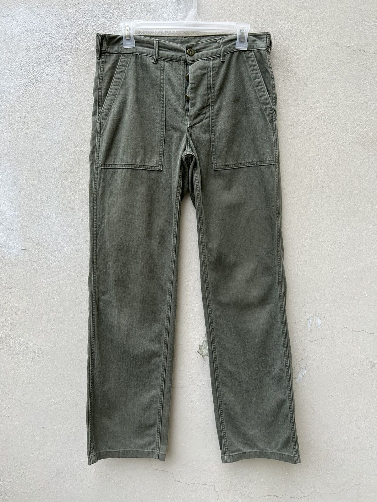 Denime × Vintage Vintage DENIME Japan Hbt Striped Fatigue Pant Size US 31 - 6 Thumbnail