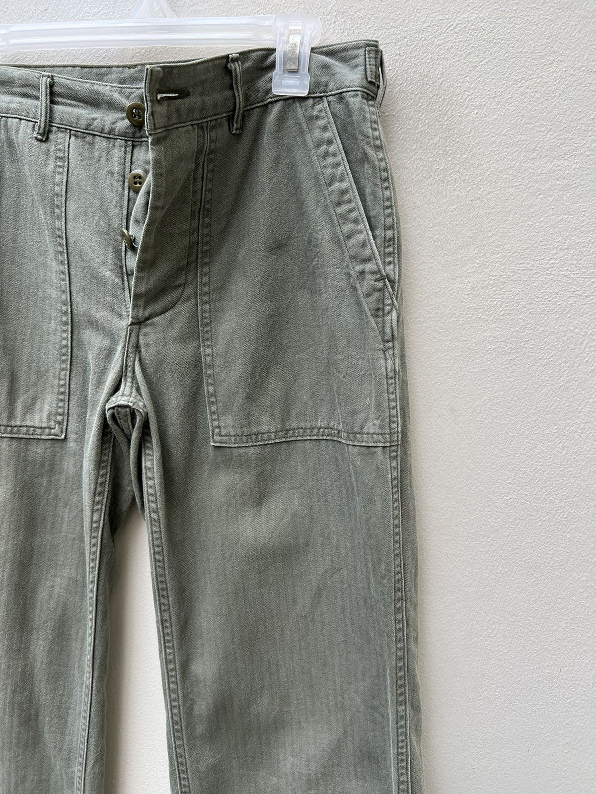 Denime × Vintage Vintage DENIME Japan Hbt Striped Fatigue Pant Size US 31 - 10 Thumbnail