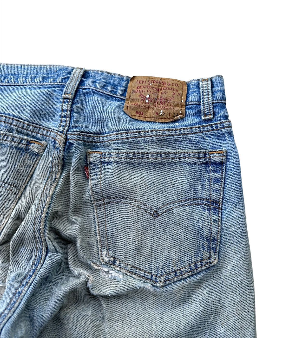 Levi's 30x32 Vintage 90s Levi’s 501 rusty wash blue denim jeans Size US 30 / EU 46 - 7 Thumbnail