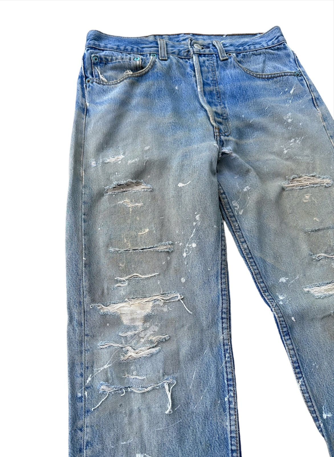 Levi's 30x32 Vintage 90s Levi’s 501 rusty wash blue denim jeans Size US 30 / EU 46 - 5 Thumbnail