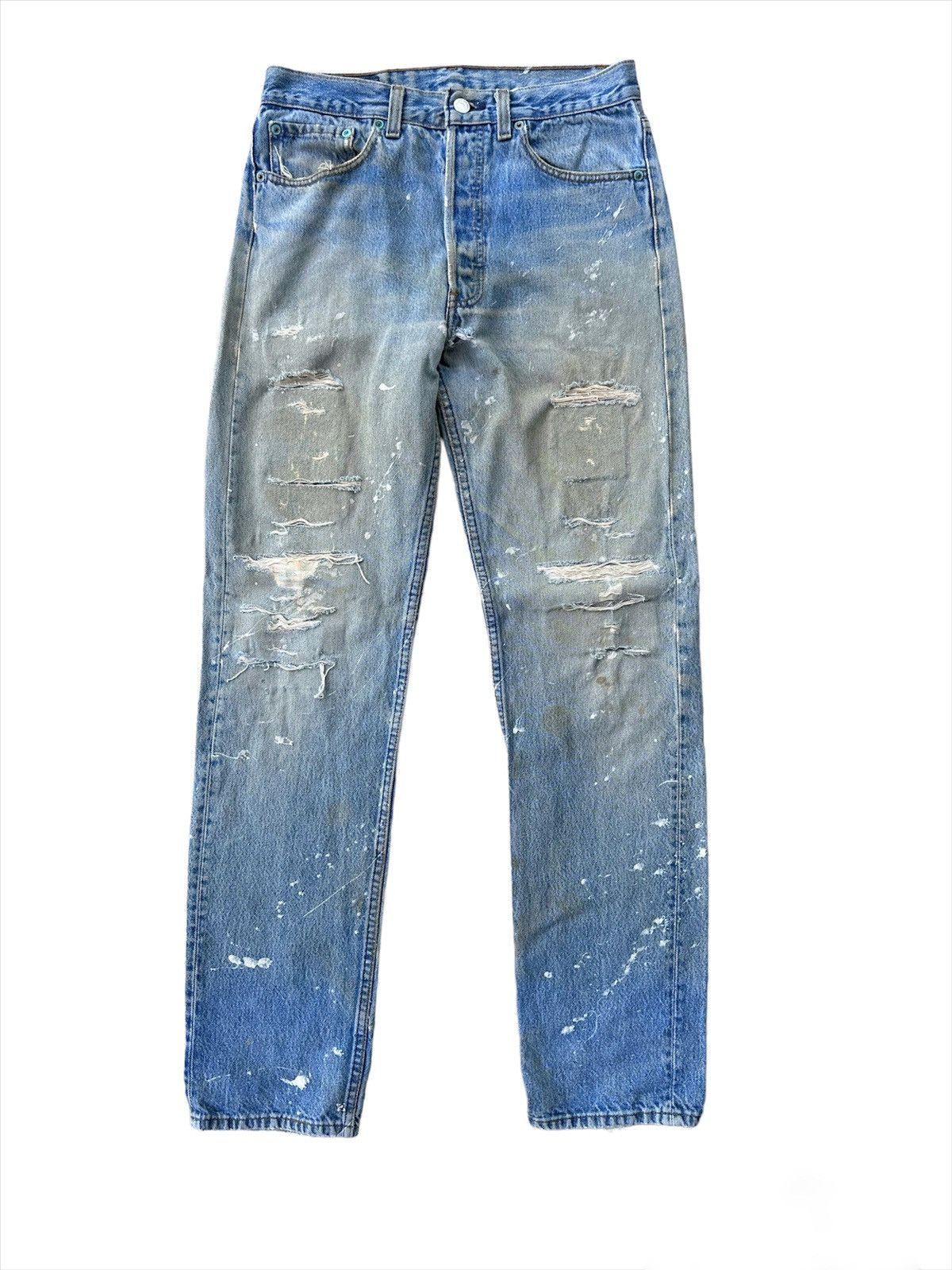 Levi's 30x32 Vintage 90s Levi’s 501 rusty wash blue denim jeans Size US 30 / EU 46 - 1 Thumbnail