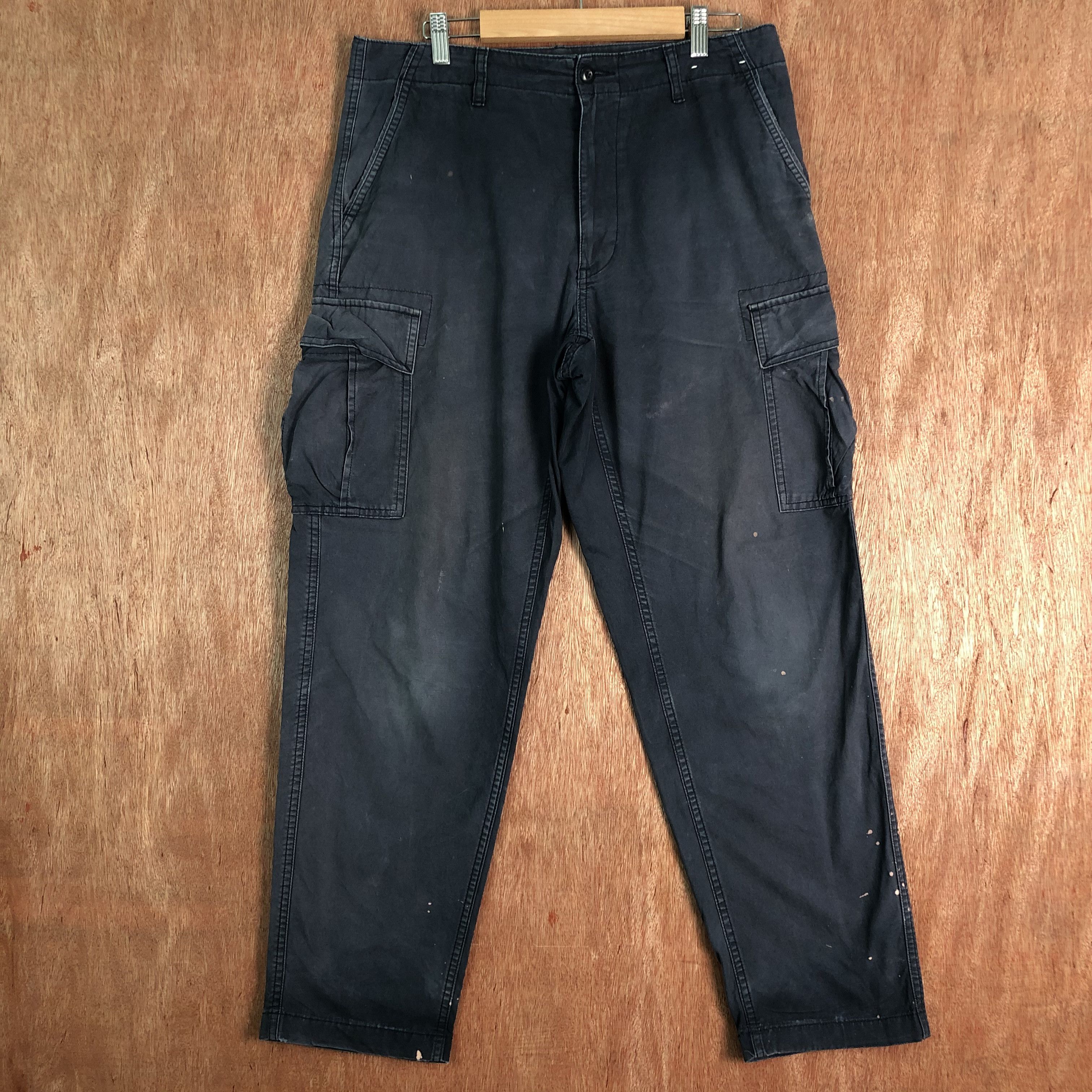 DLL Uniqlo Blue Faded Multipocket Tactical Cargo Pants #c099