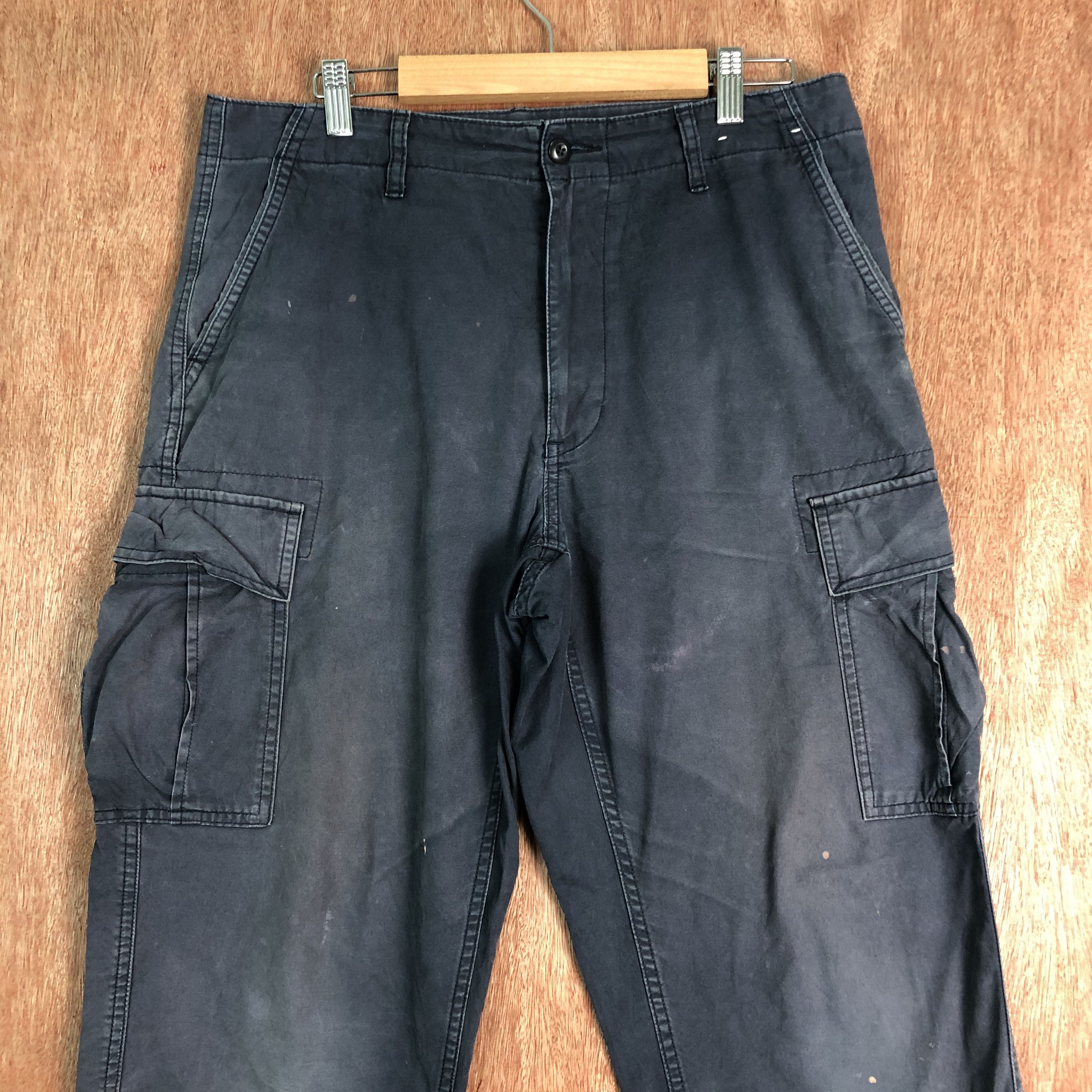 Japanese Brand × Uniqlo DLL Uniqlo Blue Faded Multipocket Tactical Cargo Pants #c099 Size US 32 / EU 48 - 2 Thumbnail