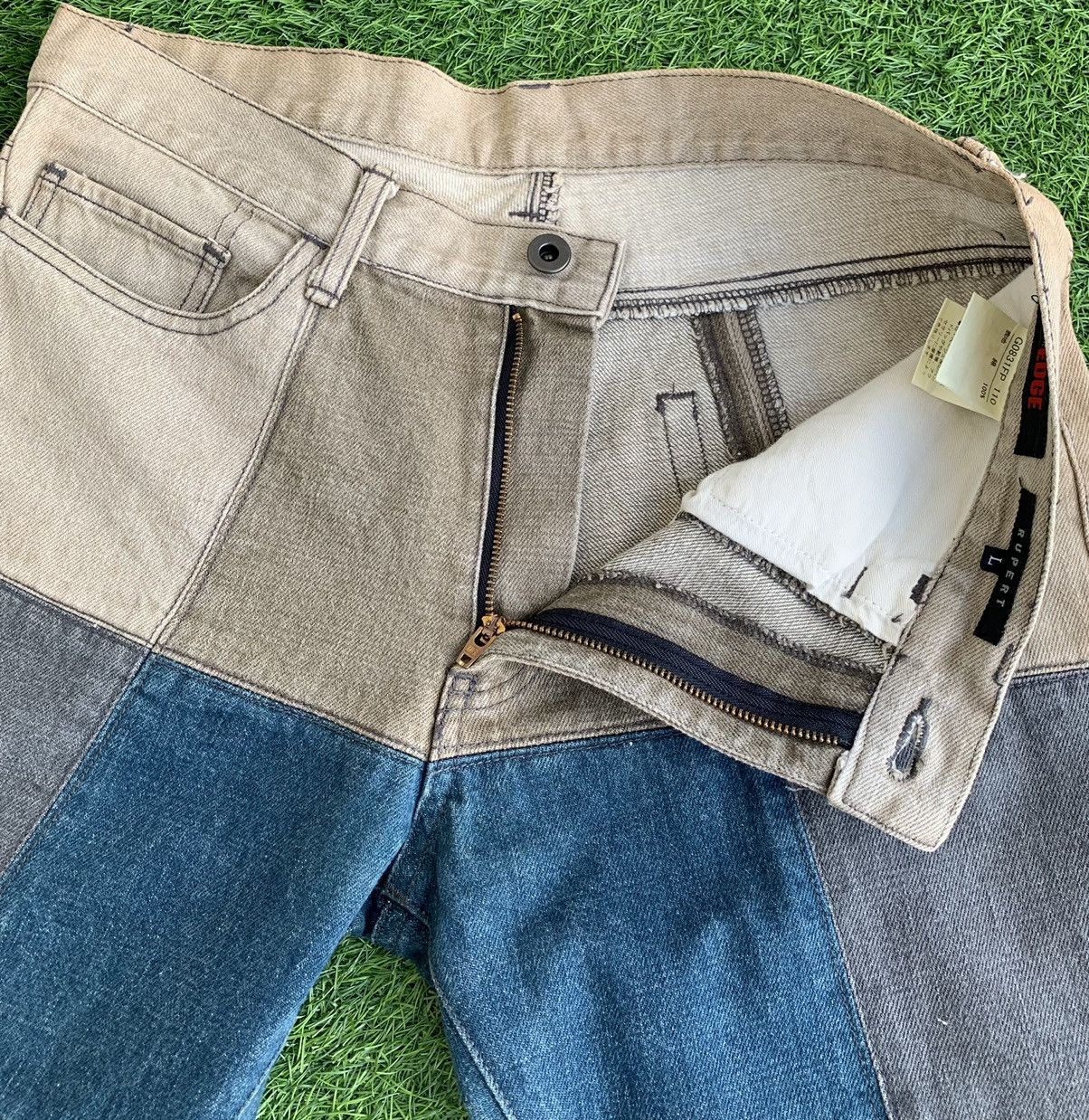 Japanese Brand Vintage JapaneseBrand Rupert EDGE Patchwork Denim Pant Size US 32 / EU 48 - 14 Thumbnail