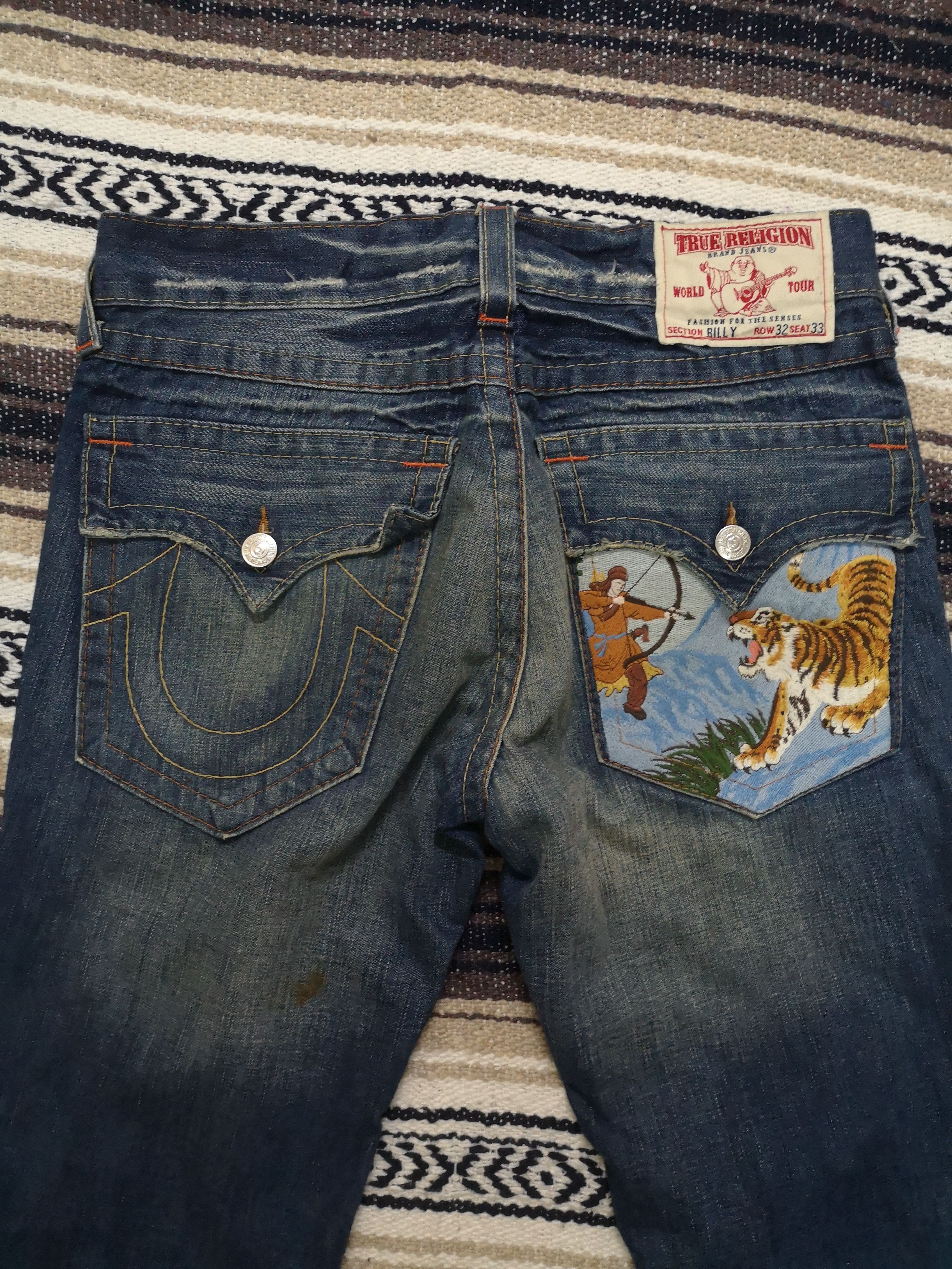 True Religion Rare True Religion Tiger Embroidery Denim Jeans Size US 36 / EU 52 - 1 Thumbnail