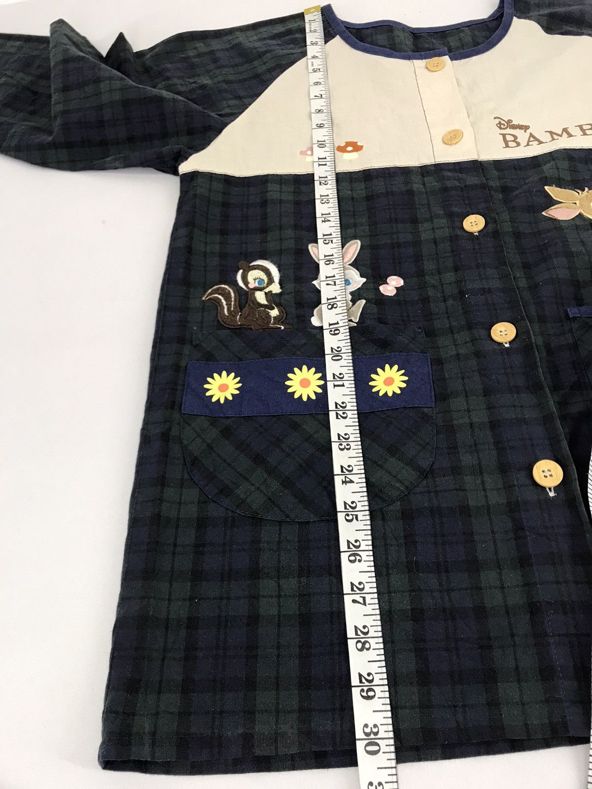 Disney Bambi Button Down Shirt Apron Kimono Style Plaid Check Size L / US 10 / IT 46 - 8 Thumbnail