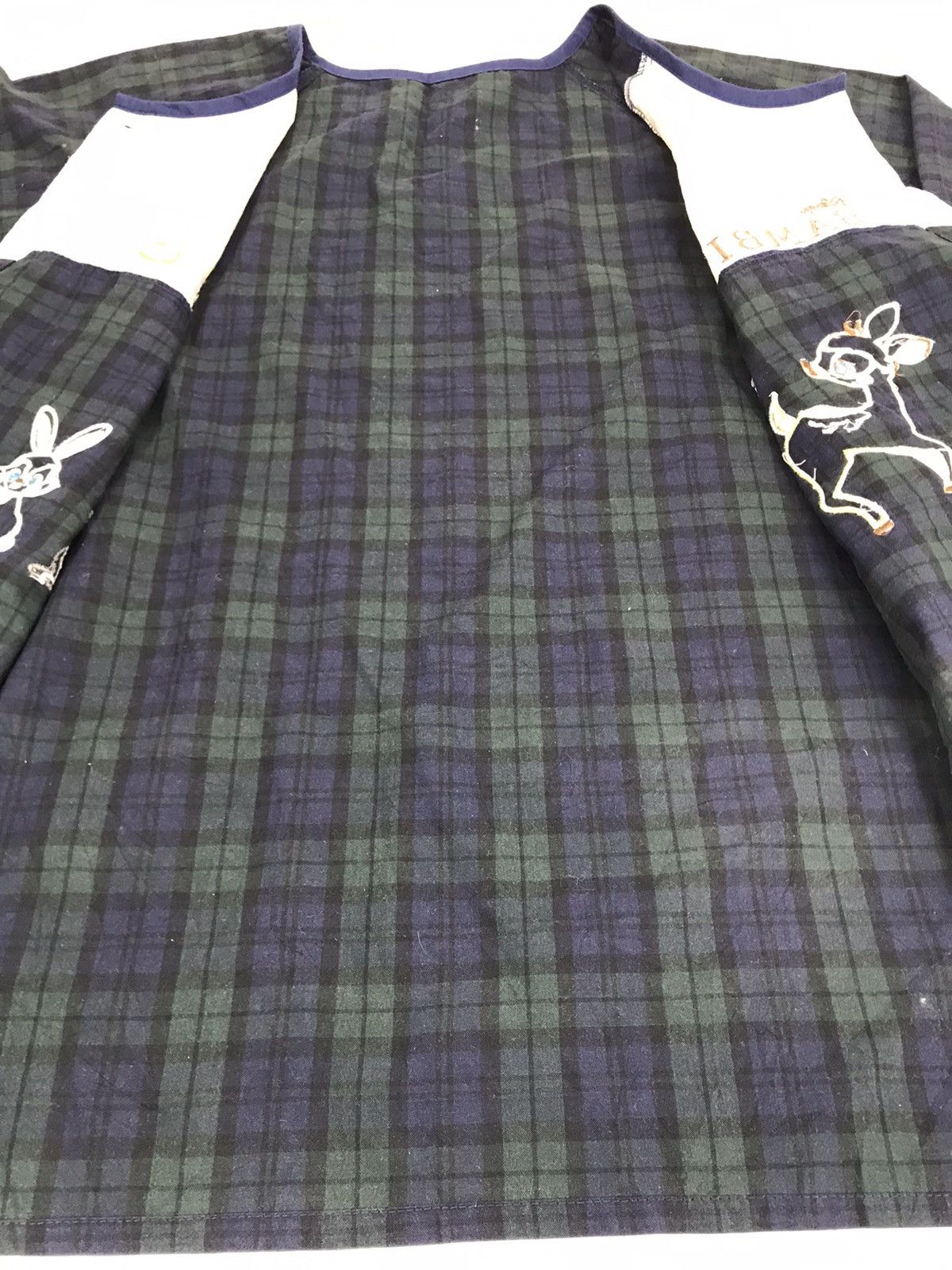 Disney Bambi Button Down Shirt Apron Kimono Style Plaid Check Size L / US 10 / IT 46 - 3 Thumbnail