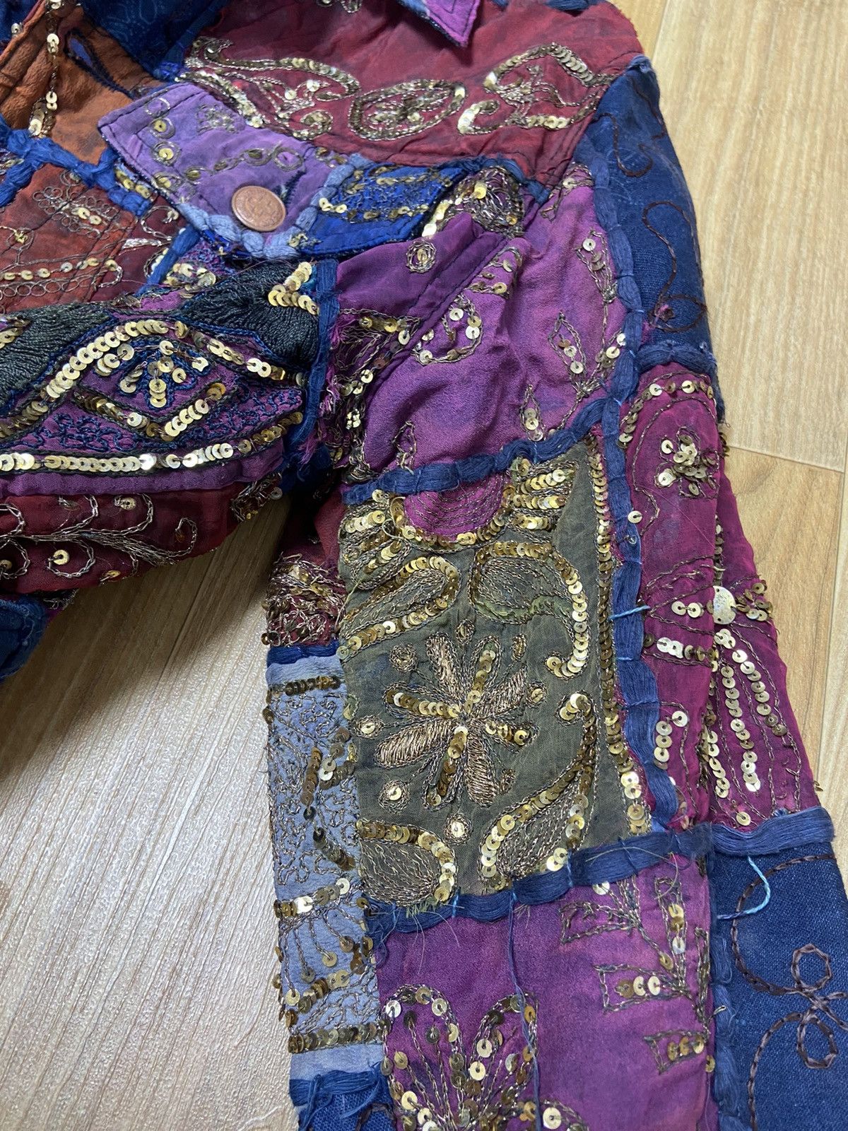Jean Paul Gaultier M Jean paul gaultier ss99 Sequin patchwork silk denim jacket Size US M / EU 48-50 / 2 - 4 Thumbnail