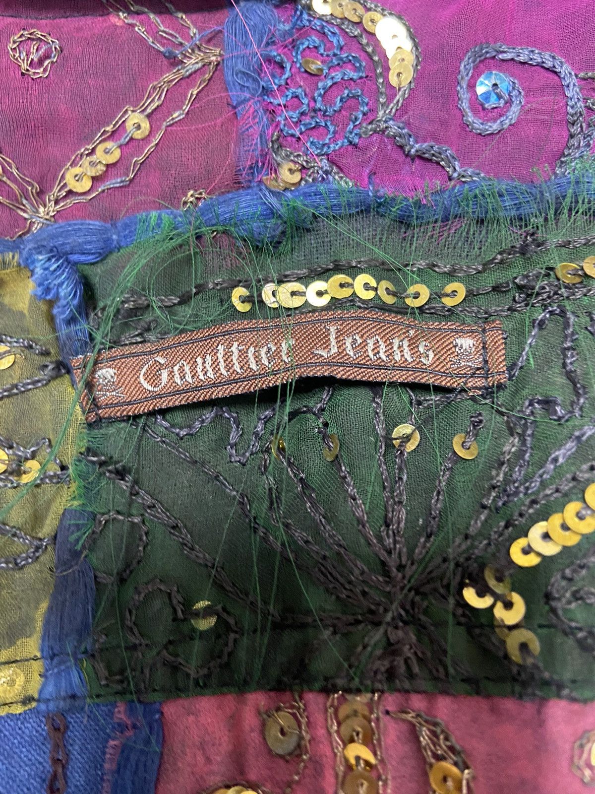 Jean Paul Gaultier M Jean paul gaultier ss99 Sequin patchwork silk denim jacket Size US M / EU 48-50 / 2 - 11 Thumbnail