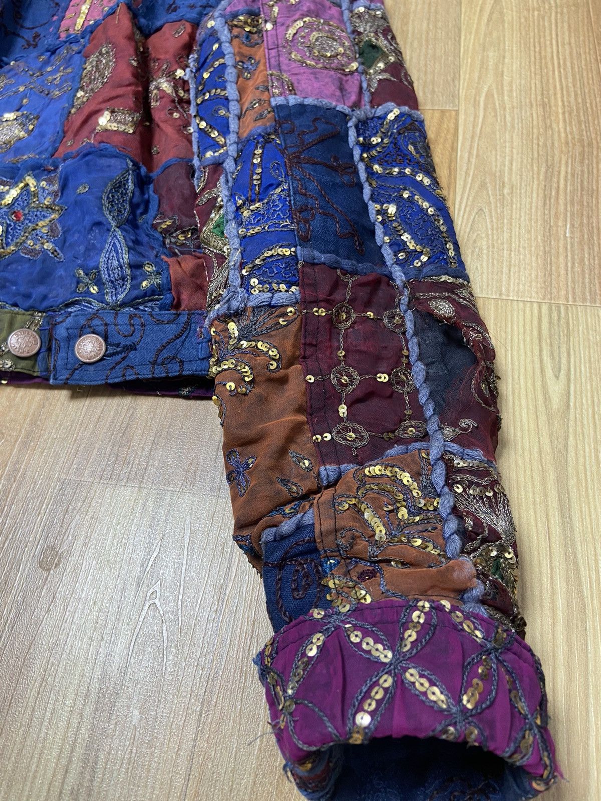 Jean Paul Gaultier M Jean paul gaultier ss99 Sequin patchwork silk denim jacket Size US M / EU 48-50 / 2 - 8 Thumbnail