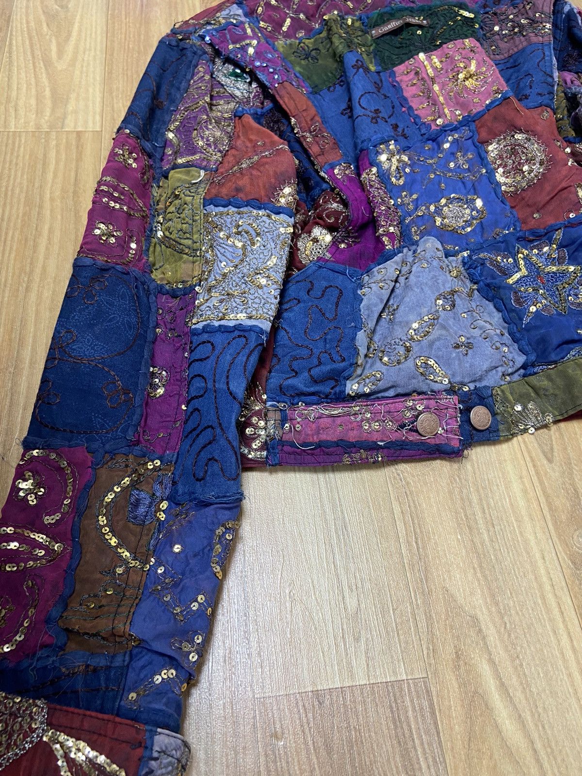 Jean Paul Gaultier M Jean paul gaultier ss99 Sequin patchwork silk denim jacket Size US M / EU 48-50 / 2 - 10 Thumbnail