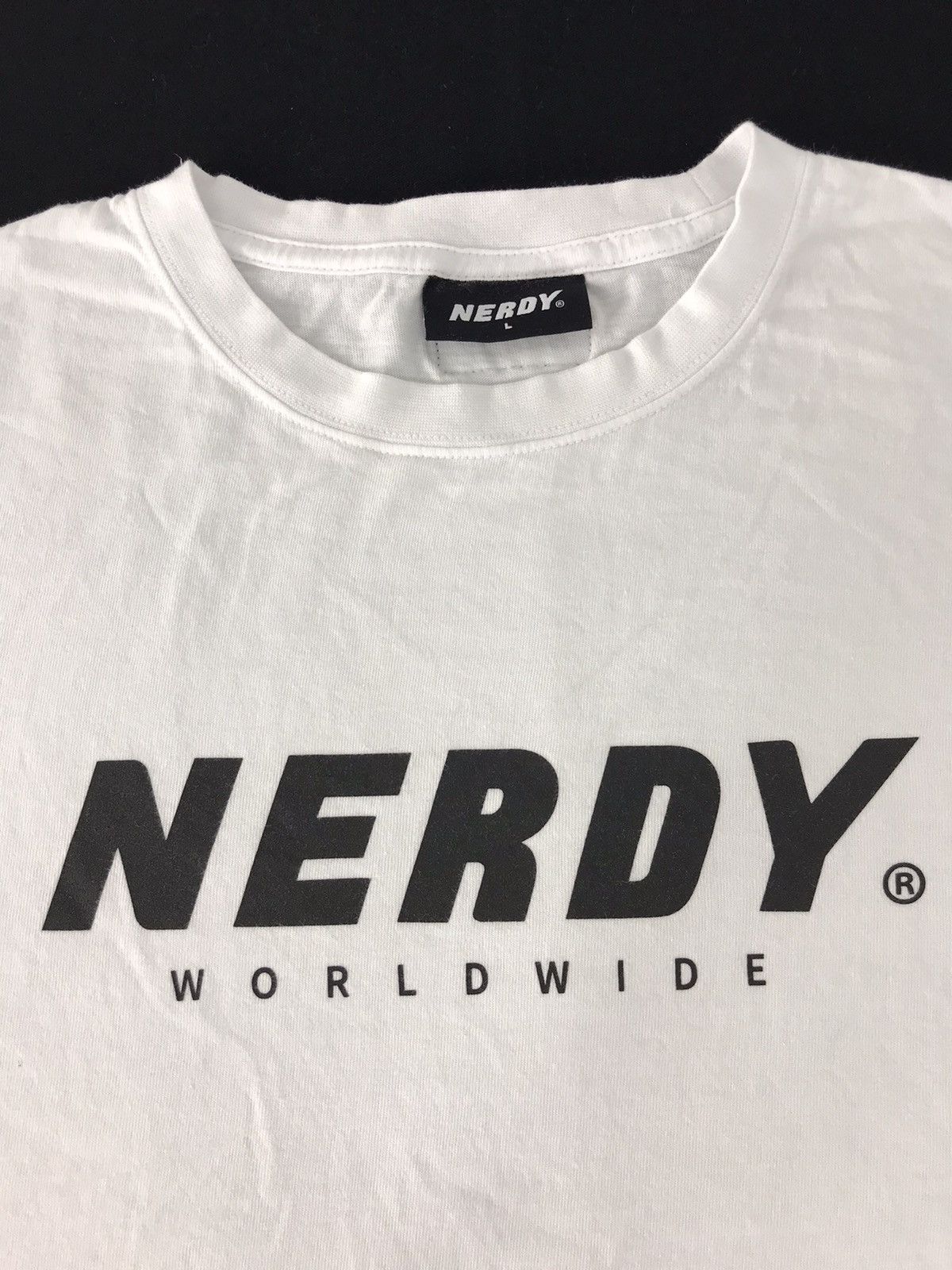 Japanese Brand Nerdy Worldwide Spell Out Tee Fits Size L XL Size US L / EU 52-54 / 3 - 1 Thumbnail