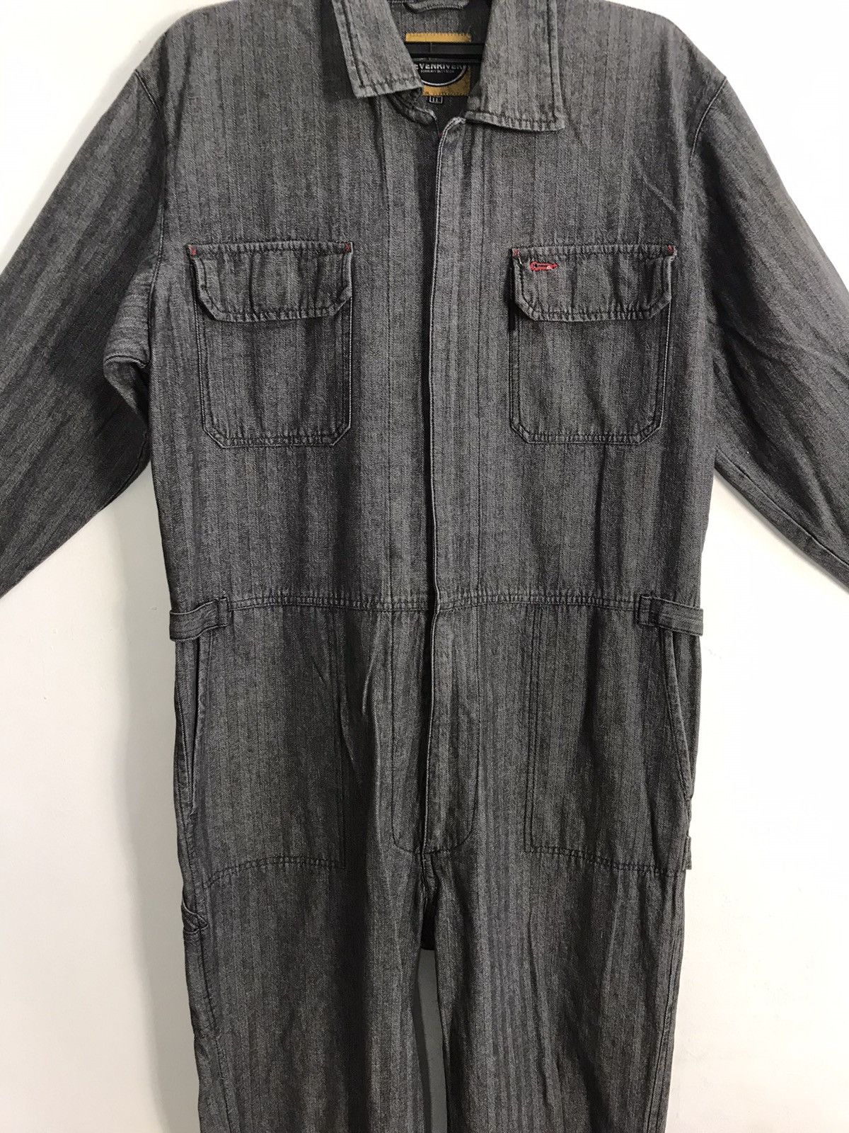 Japanese Brand × Vintage Evenriver Coverall Striped Denim Pant Workwear Carpenter Size US 42 / EU 58 - 3 Thumbnail