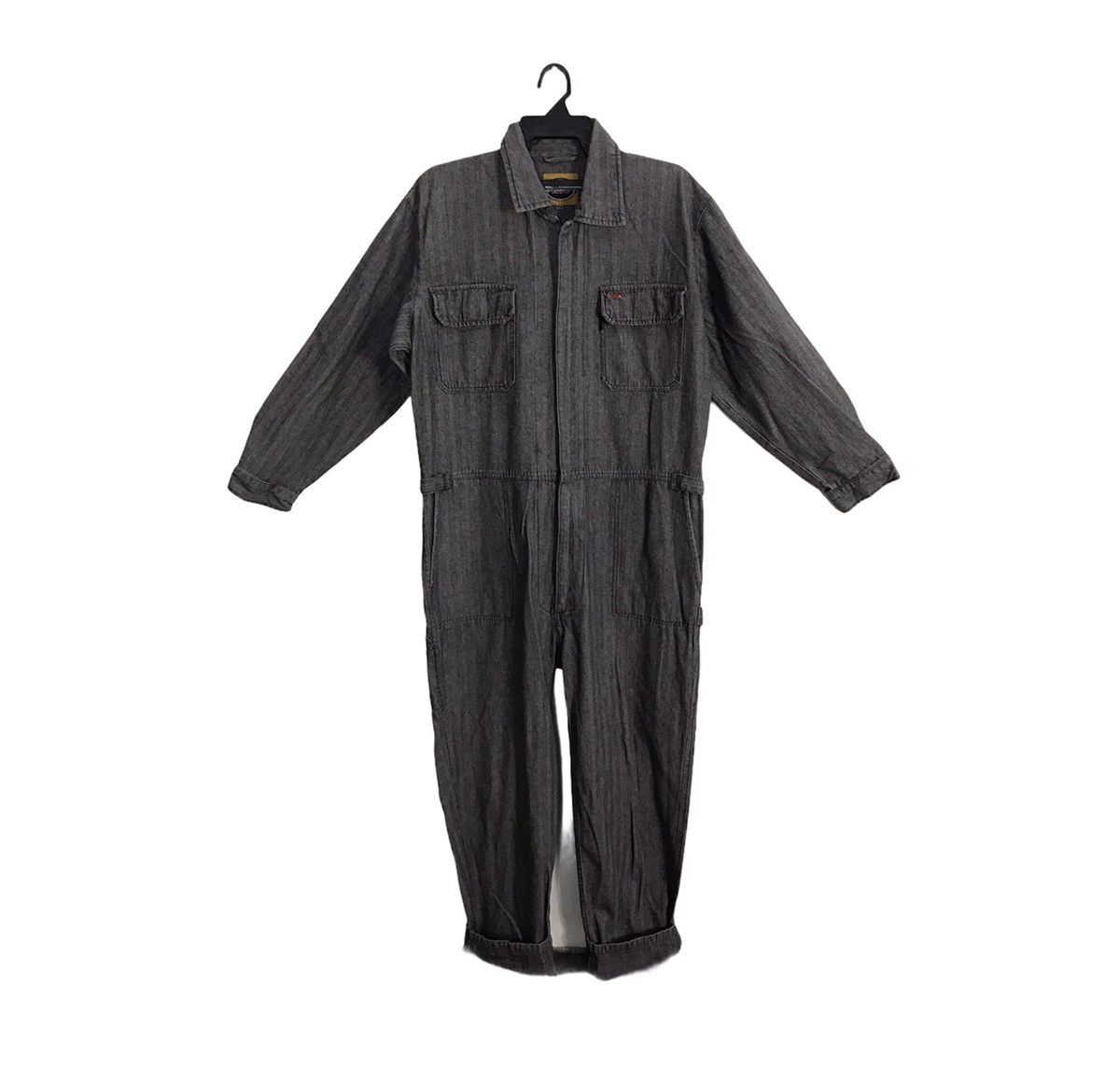 Japanese Brand × Vintage Evenriver Coverall Striped Denim Pant Workwear Carpenter Size US 42 / EU 58 - 2 Thumbnail