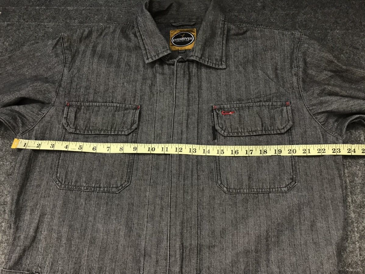 Japanese Brand × Vintage Evenriver Coverall Striped Denim Pant Workwear Carpenter Size US 42 / EU 58 - 9 Thumbnail