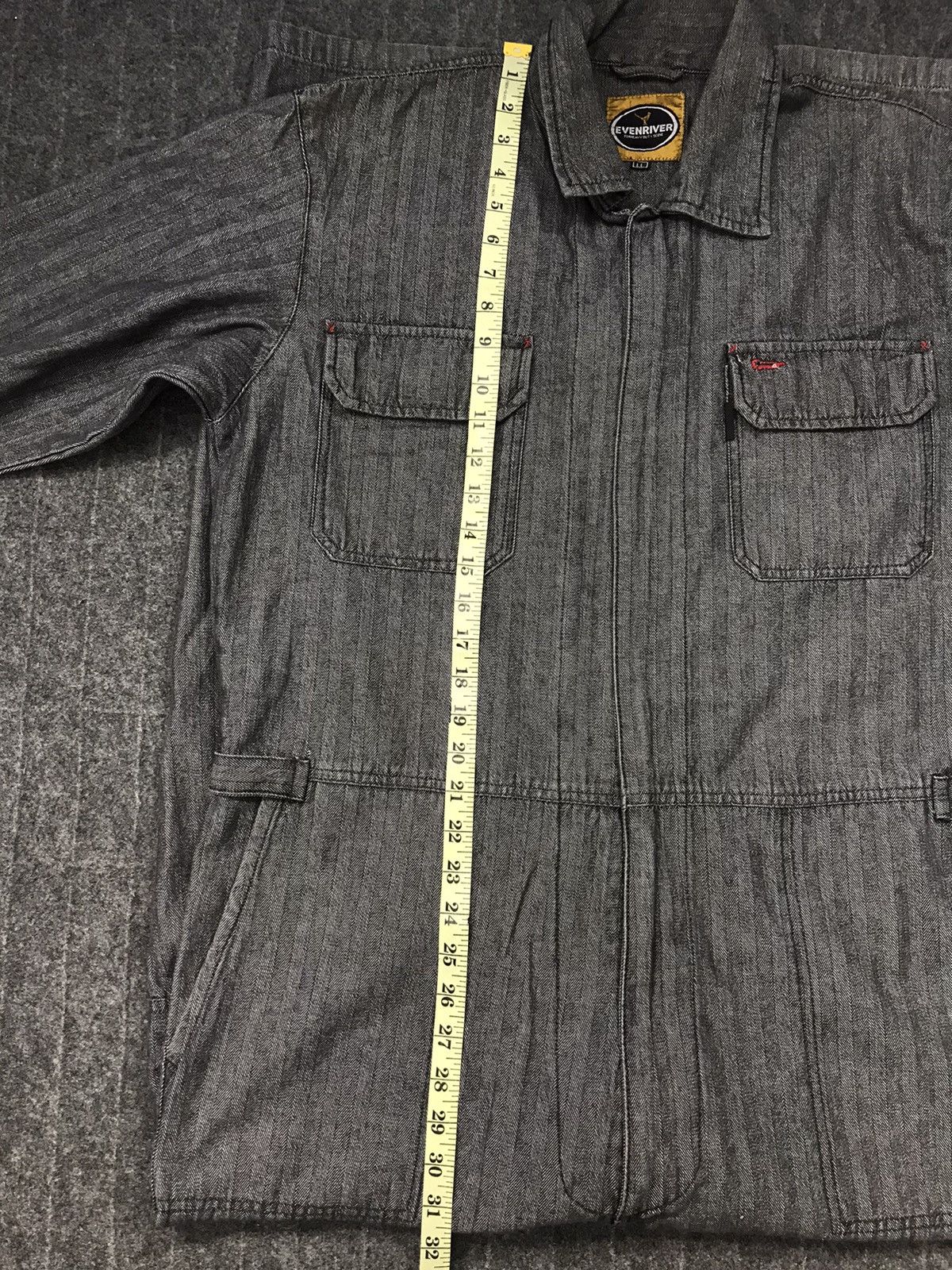 Japanese Brand × Vintage Evenriver Coverall Striped Denim Pant Workwear Carpenter Size US 42 / EU 58 - 11 Thumbnail