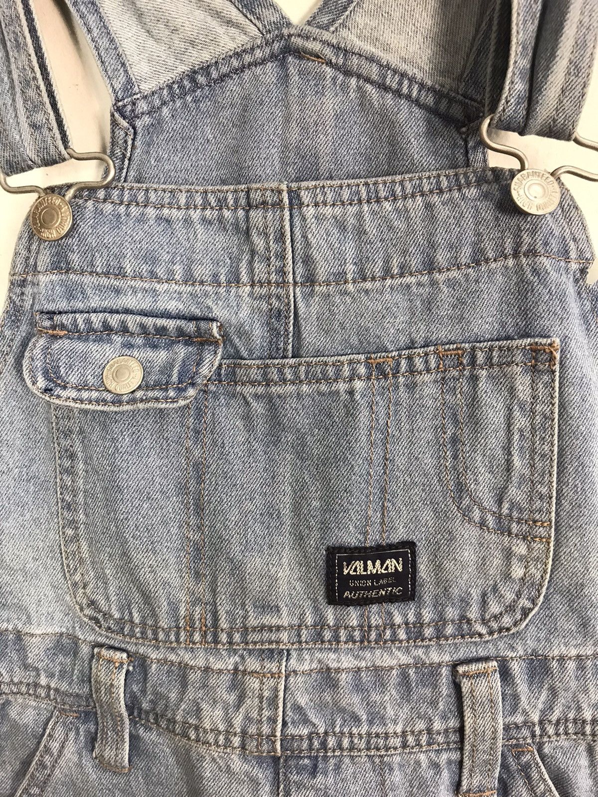 Japanese Brand × Vintage Mini Valman Coverall Unisex Denim Pant Workwear Carpenter Size US 28 / EU 44 - 3 Thumbnail
