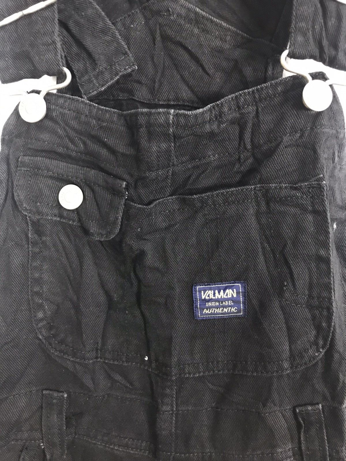 Japanese Brand × Vintage Mini Valman Coverall Black Denim Pant Workwear Carpenter Size US 30 / EU 46 - 3 Thumbnail