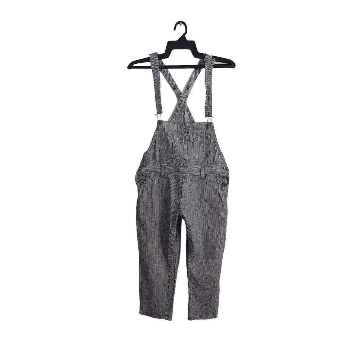 image of Vintage Hickory Striped Pant Workwear Carpenter Multi Pockets in Grey, Men's (Size 32)