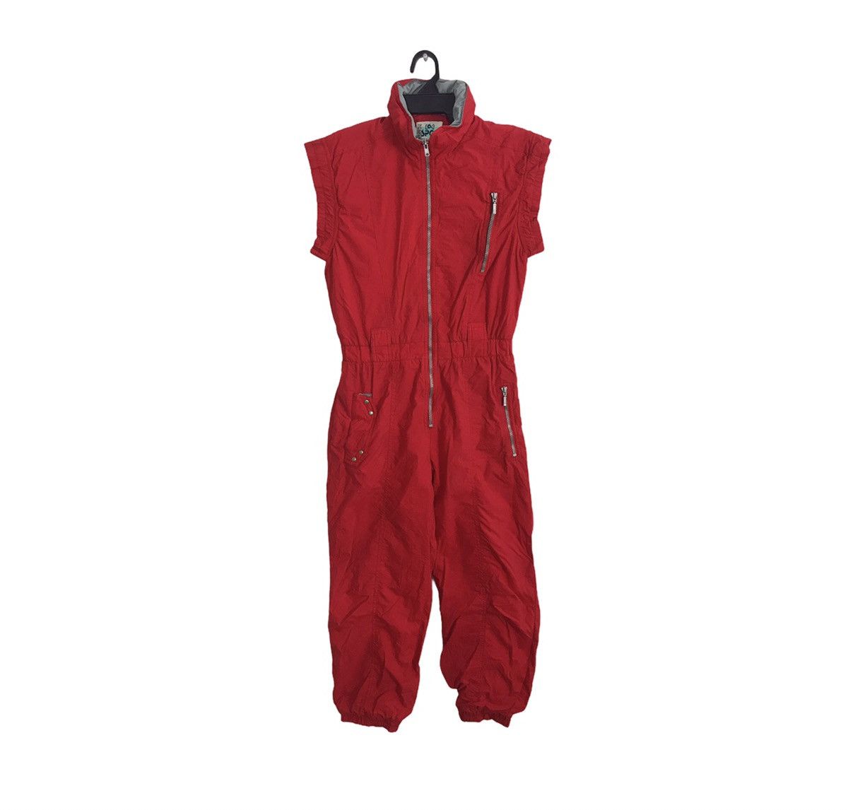 image of Vintage Spot Sleeveless Coverall Overall Pant Workwear Carpenter in Red, Men's (Size 31)