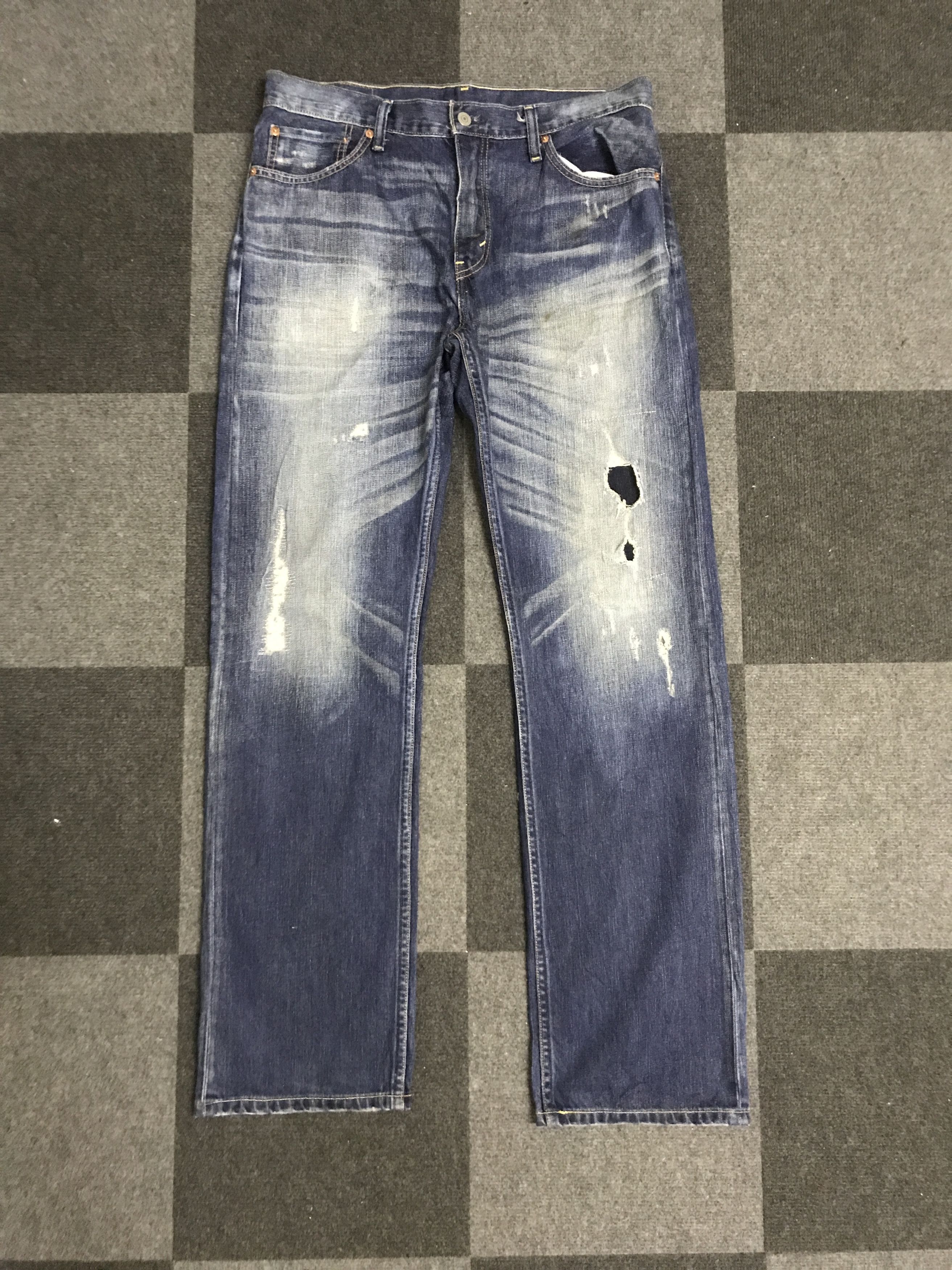 Levi's × Vintage VLEV124-Vtg Levis 505 Custom Distressed Jeans Size US 34 / EU 50 - 1 Thumbnail