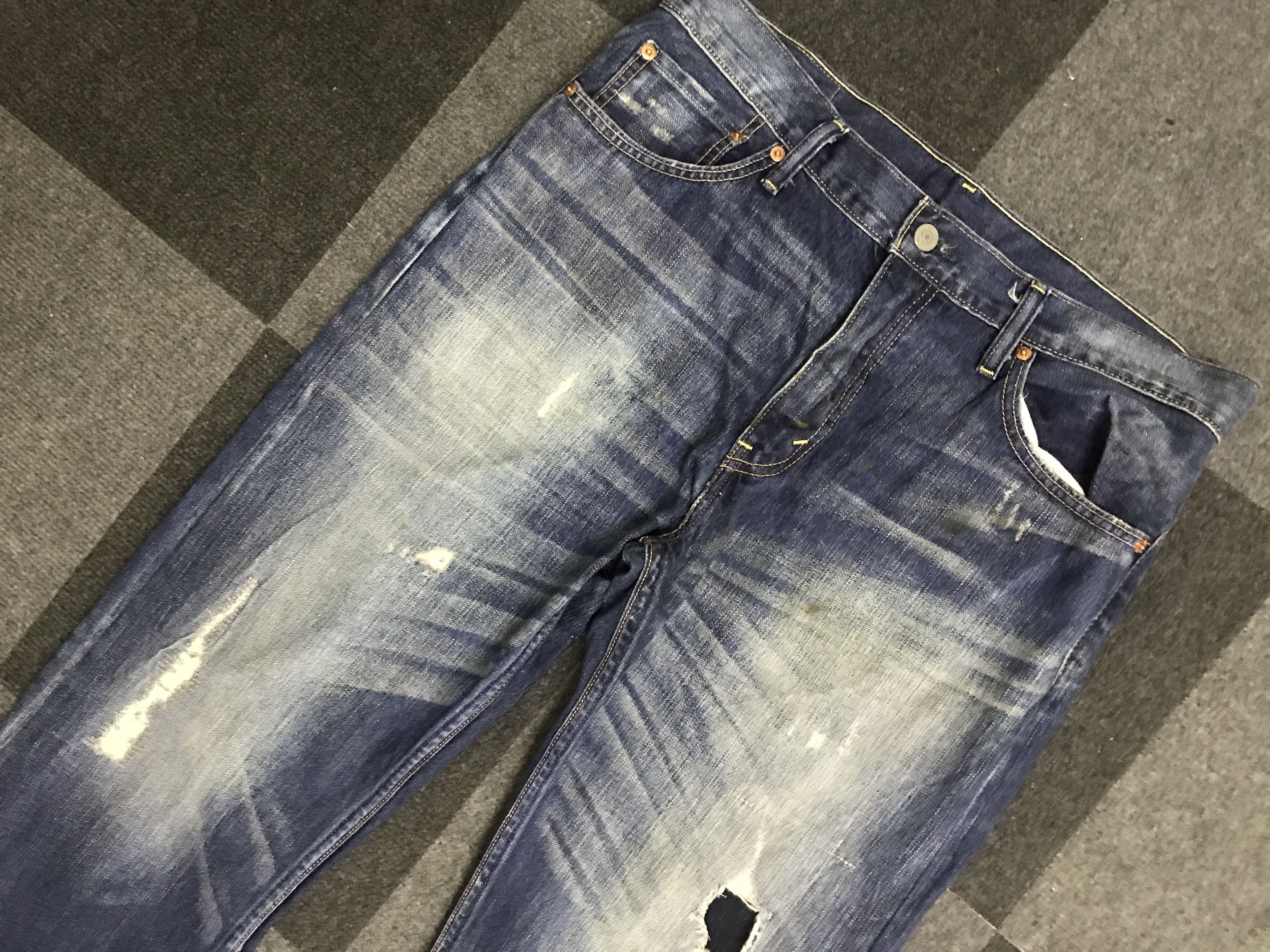 Levi's × Vintage VLEV124-Vtg Levis 505 Custom Distressed Jeans Size US 34 / EU 50 - 2 Thumbnail