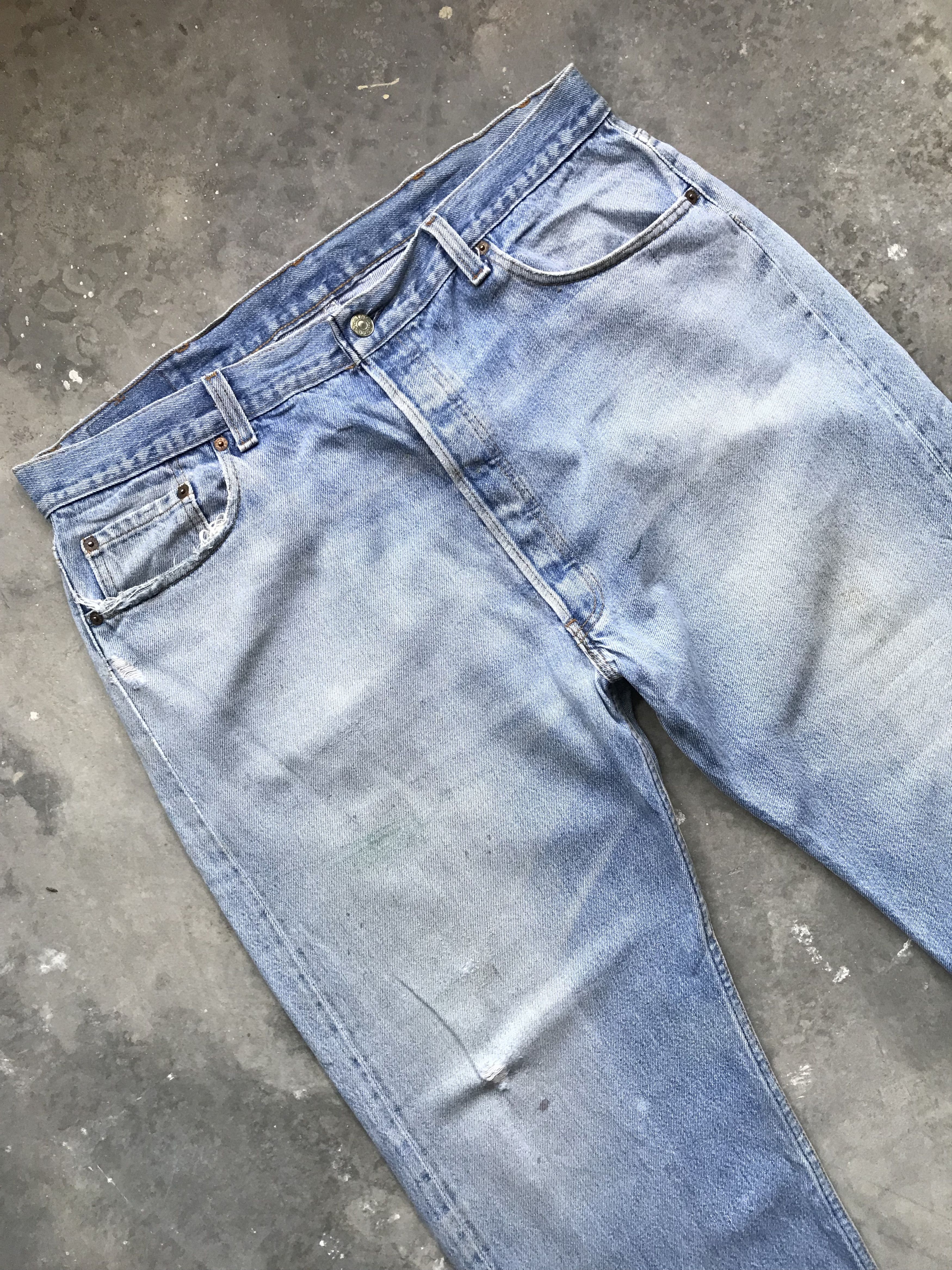 Levi's VLEV13 - Vintage Late 80s Levis 501 Denim Size US 37 - 3 Thumbnail