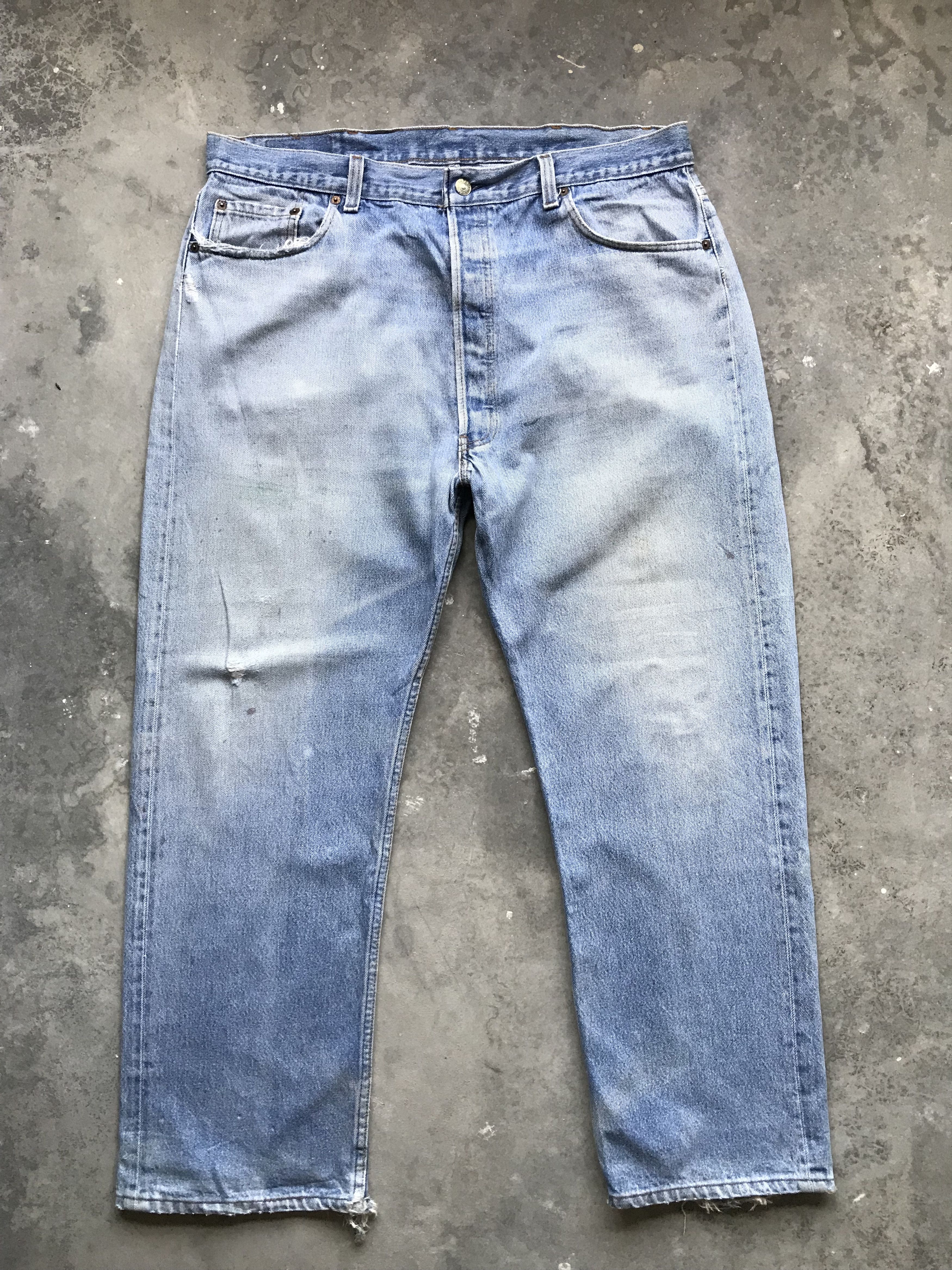 Levi's VLEV13 - Vintage Late 80s Levis 501 Denim Size US 37 - 1 Thumbnail