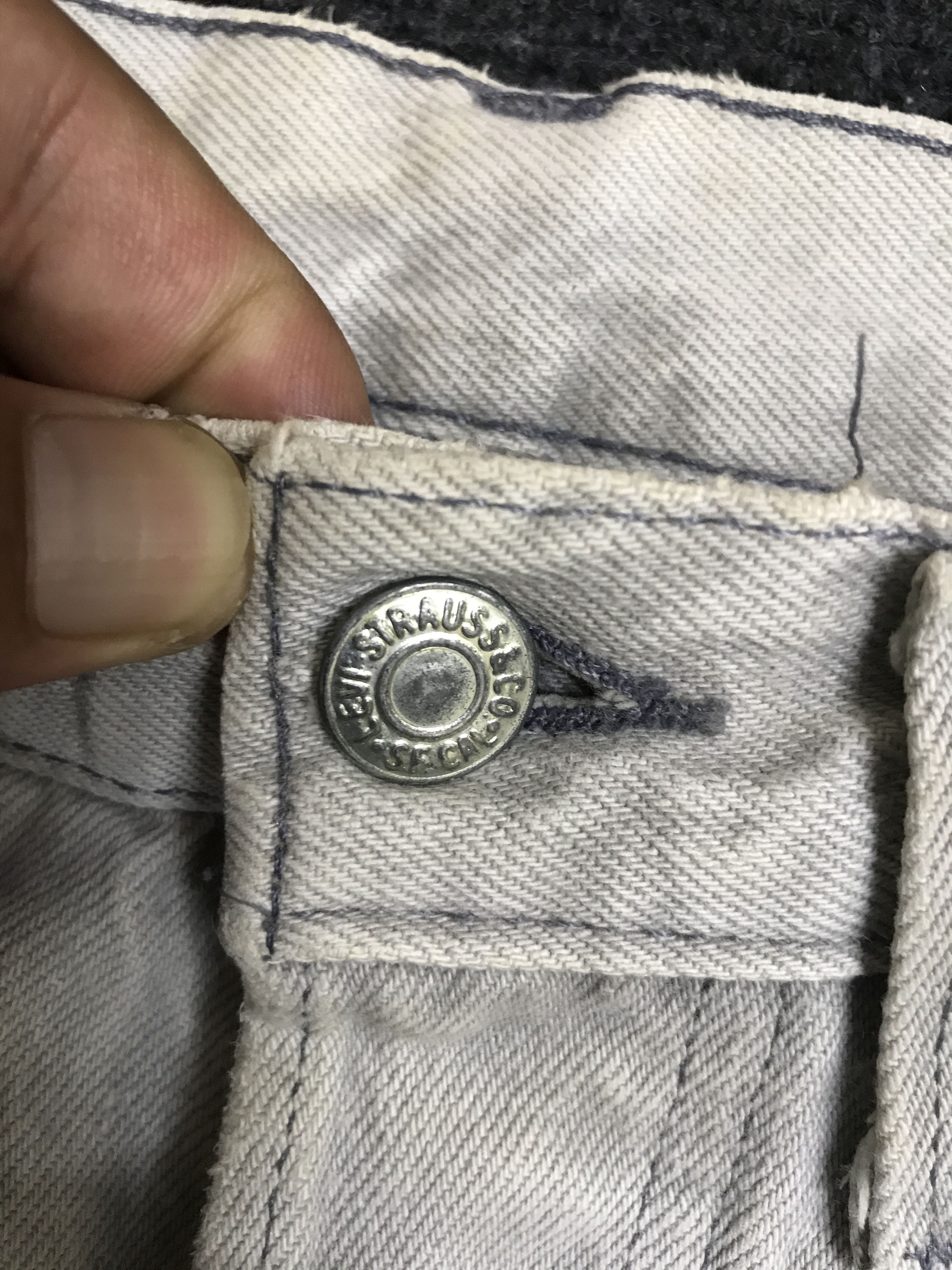 Levi's × Vintage VL169- Vintage Levis 501 Rare Charcoal Grey Wash Dirty Jeans Size US 27 - 12 Thumbnail