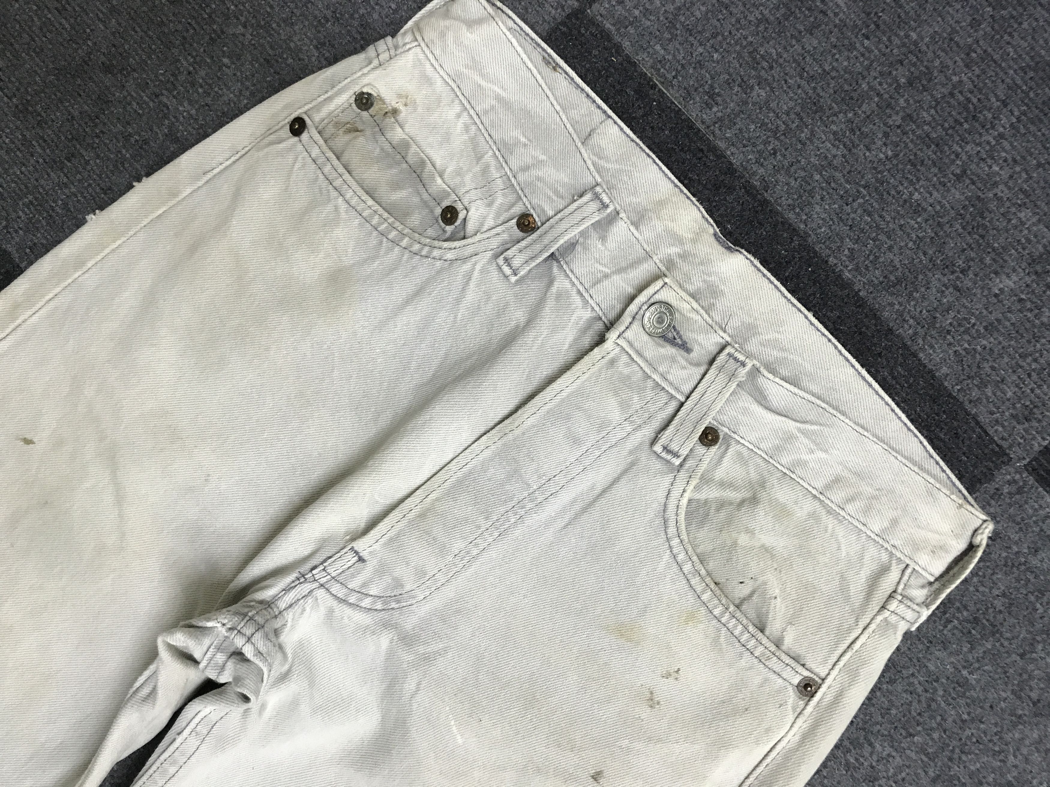 Levi's × Vintage VL169- Vintage Levis 501 Rare Charcoal Grey Wash Dirty Jeans Size US 27 - 2 Thumbnail