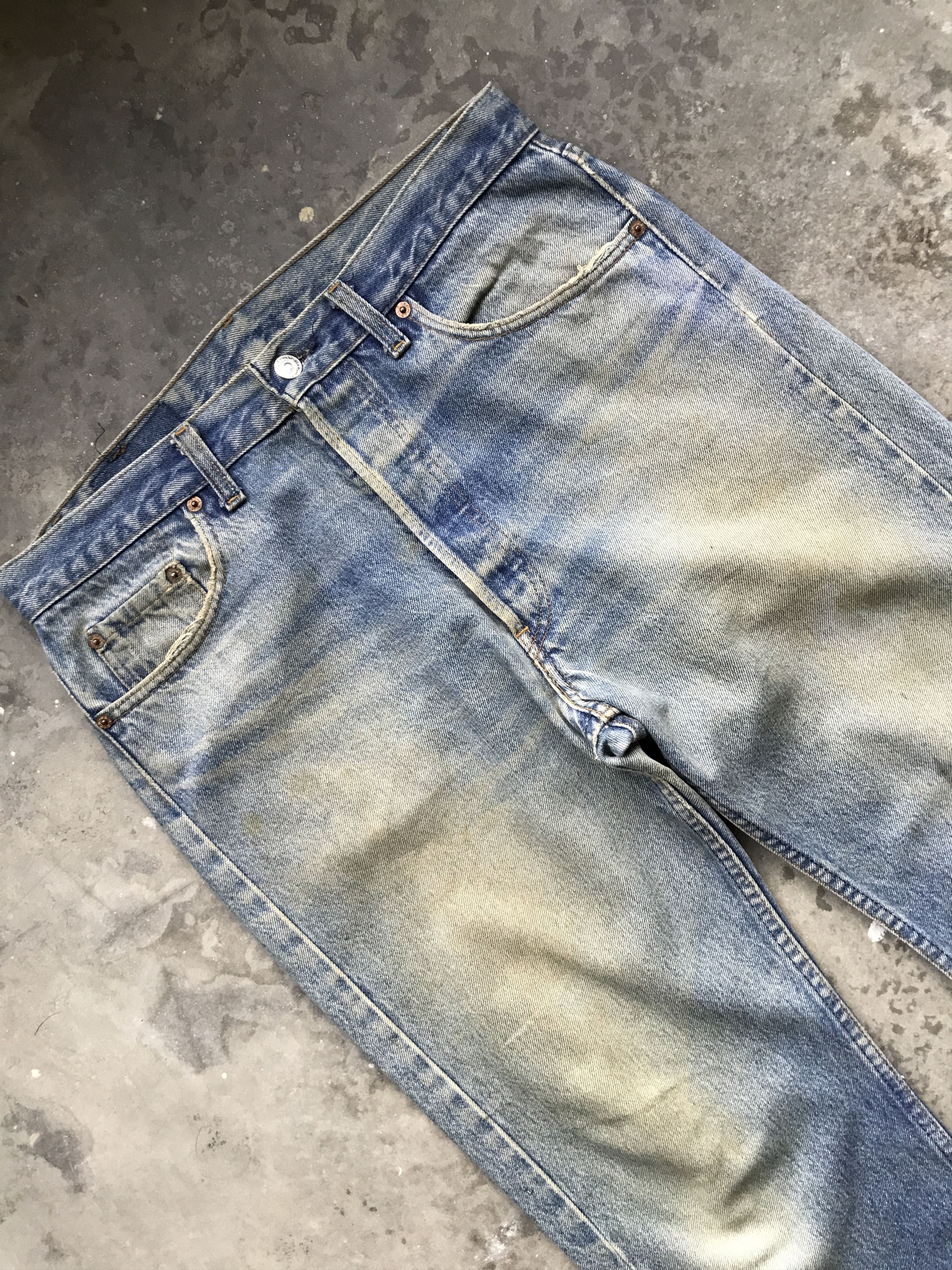 Levi's VLEV45 - Vintage 90s Levis 501xx Dirty Faded Jeans Size US 33 - 2 Thumbnail