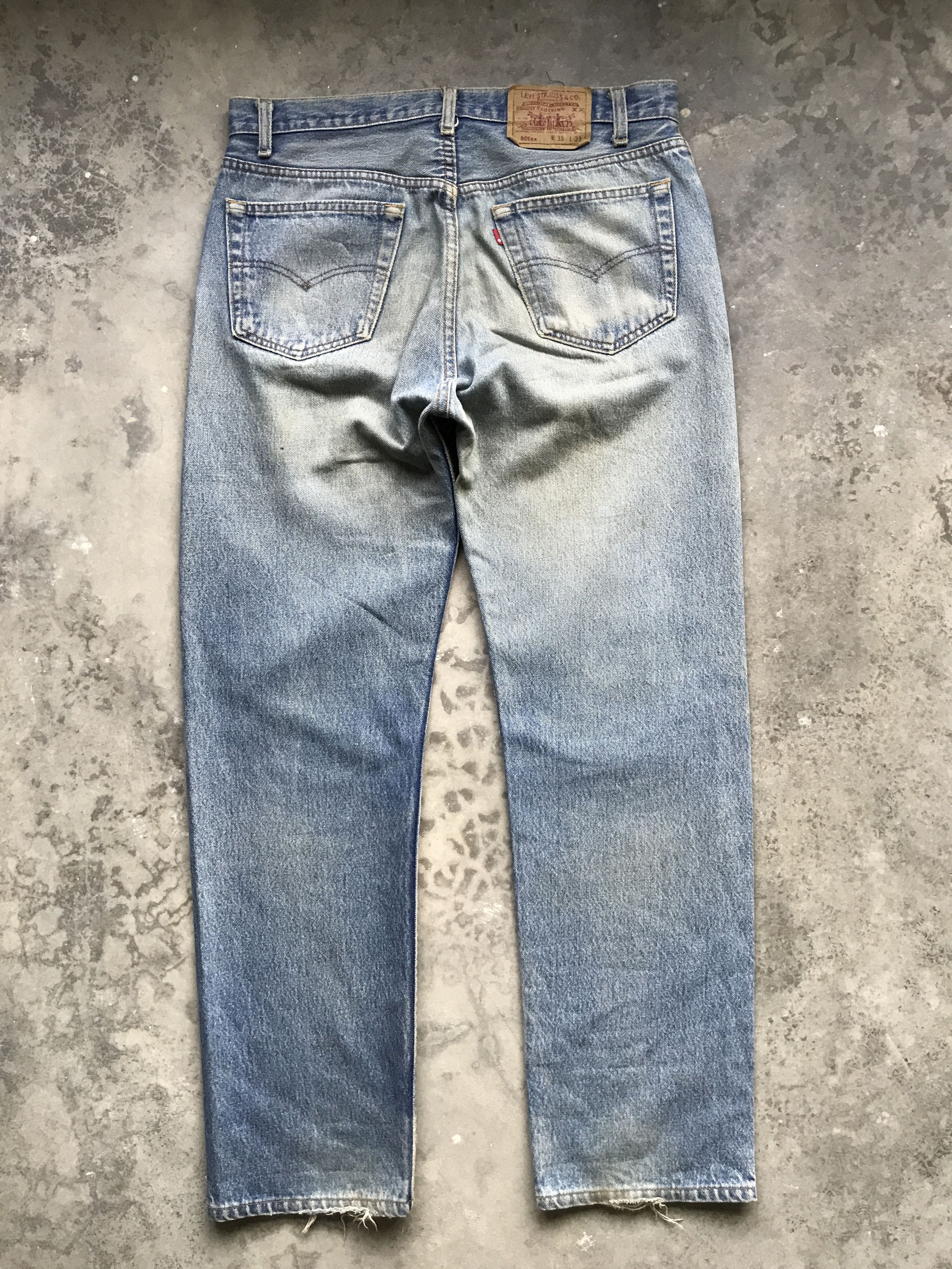 Levi's VLEV45 - Vintage 90s Levis 501xx Dirty Faded Jeans Size US 33 - 11 Thumbnail