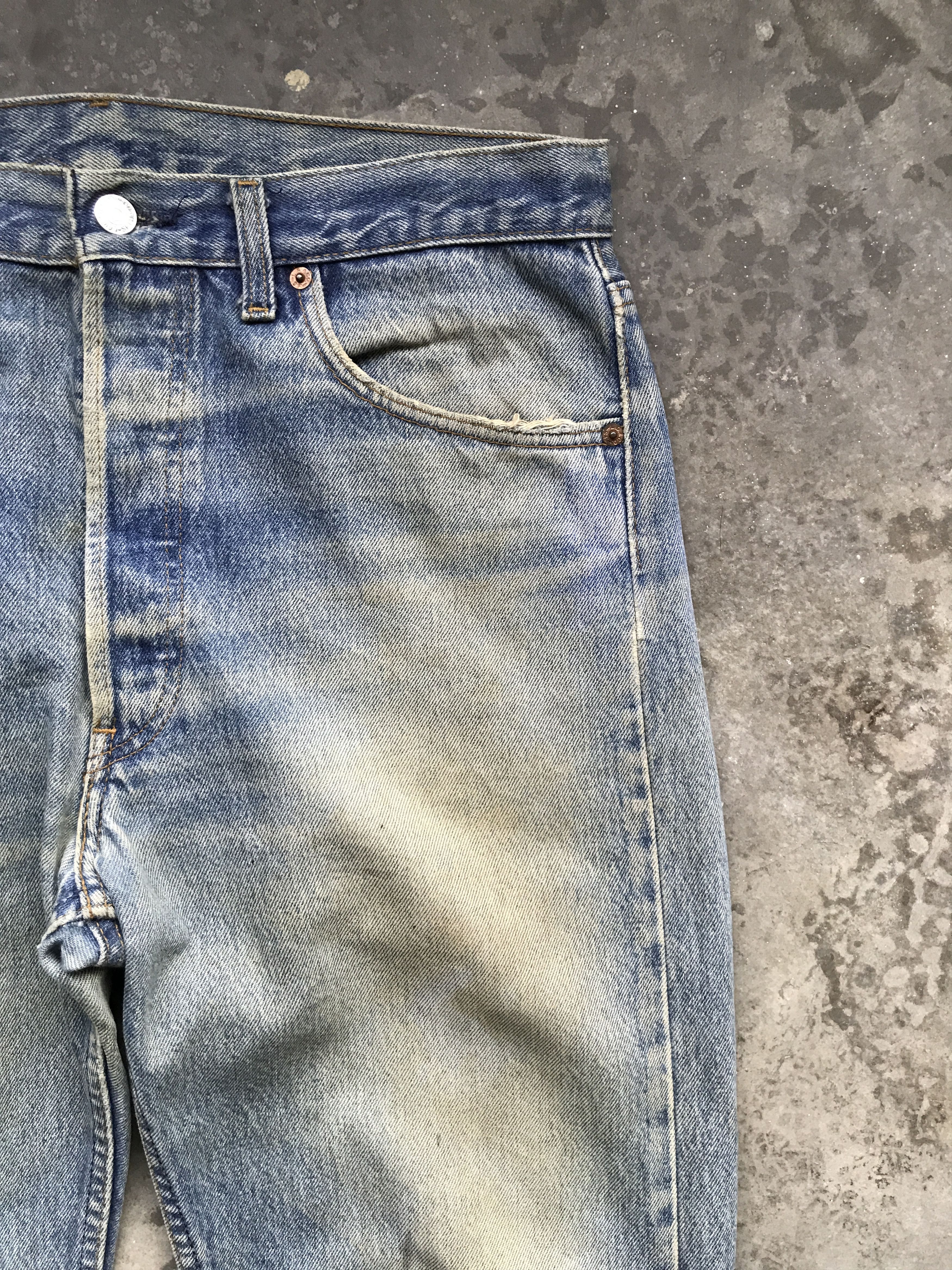 Levi's VLEV45 - Vintage 90s Levis 501xx Dirty Faded Jeans Size US 33 - 4 Thumbnail