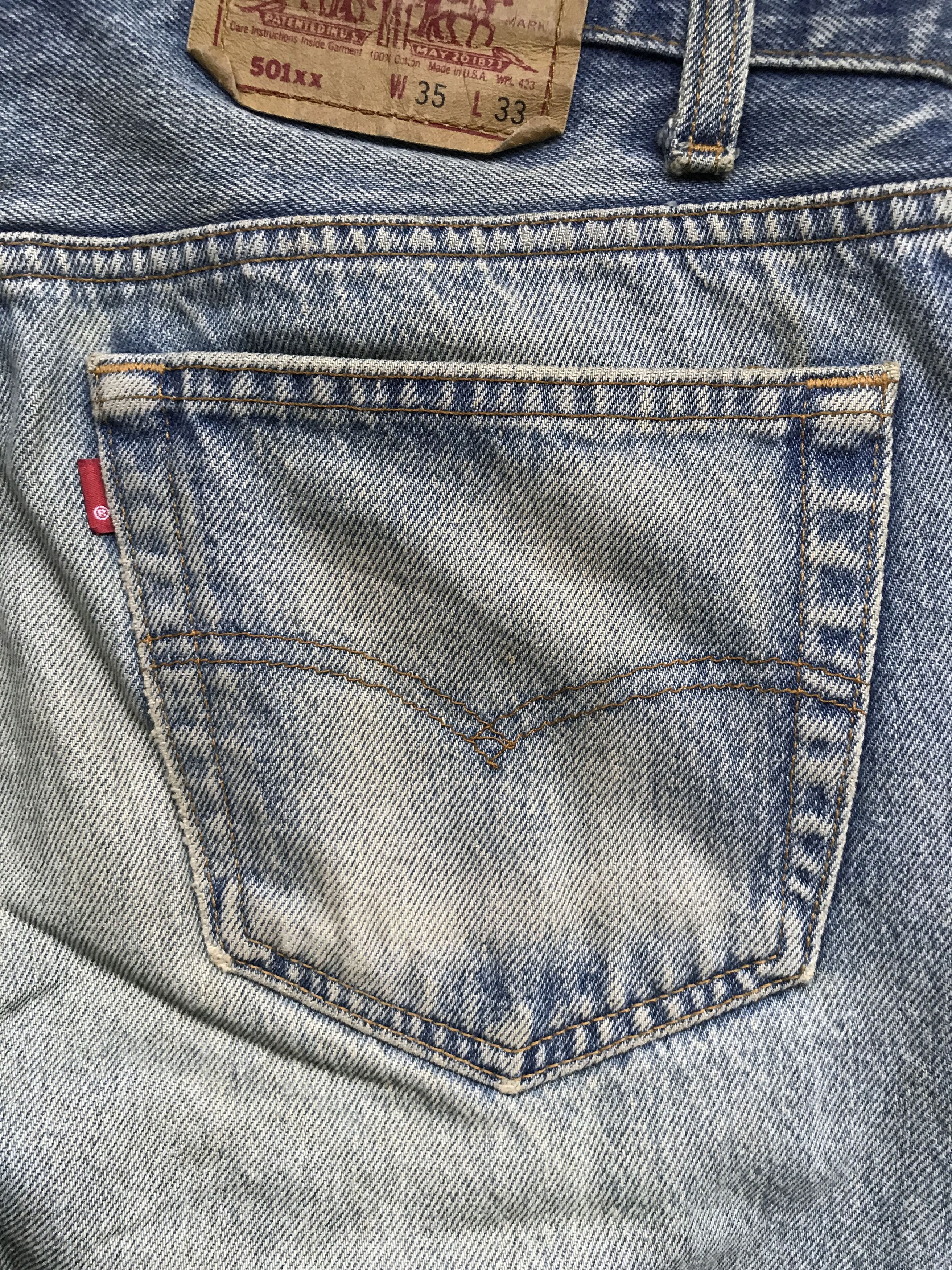 Levi's VLEV45 - Vintage 90s Levis 501xx Dirty Faded Jeans Size US 33 - 15 Thumbnail