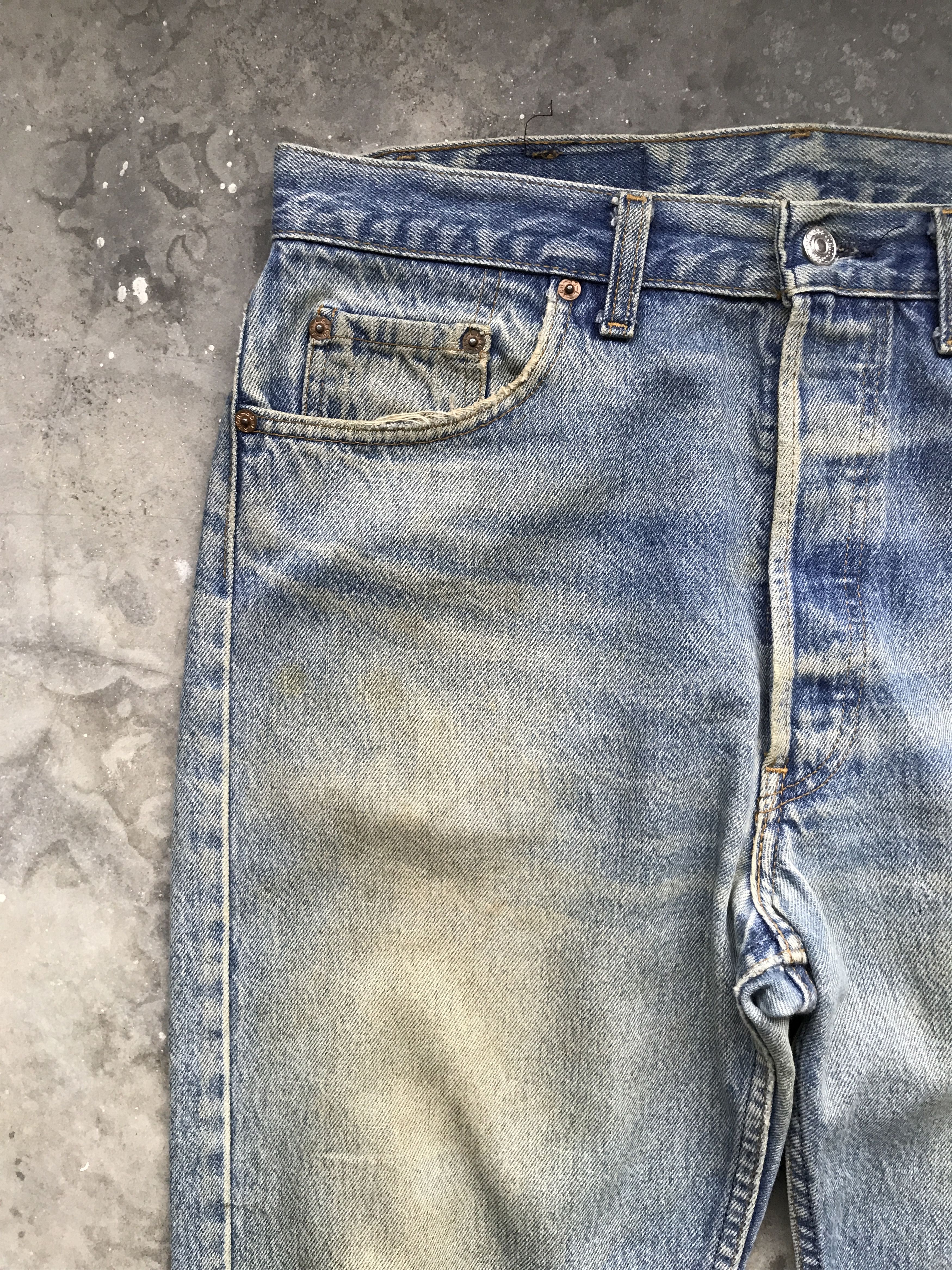 Levi's VLEV45 - Vintage 90s Levis 501xx Dirty Faded Jeans Size US 33 - 5 Thumbnail