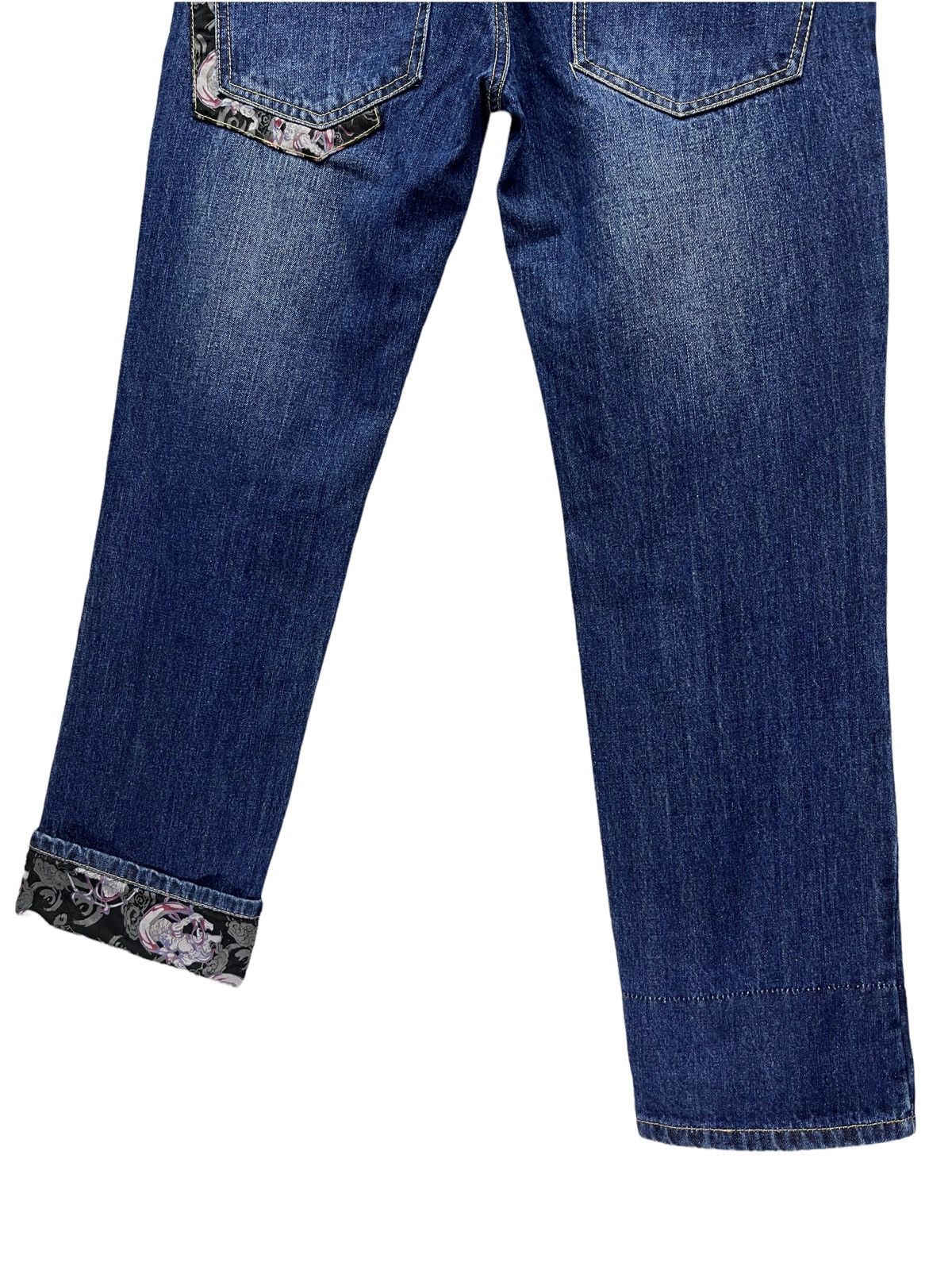Karakuri Tamashii Phoenix Bird Embroidery x Raijin Double Waist Denim Pants Size US 34 / EU 50 - 11 Thumbnail