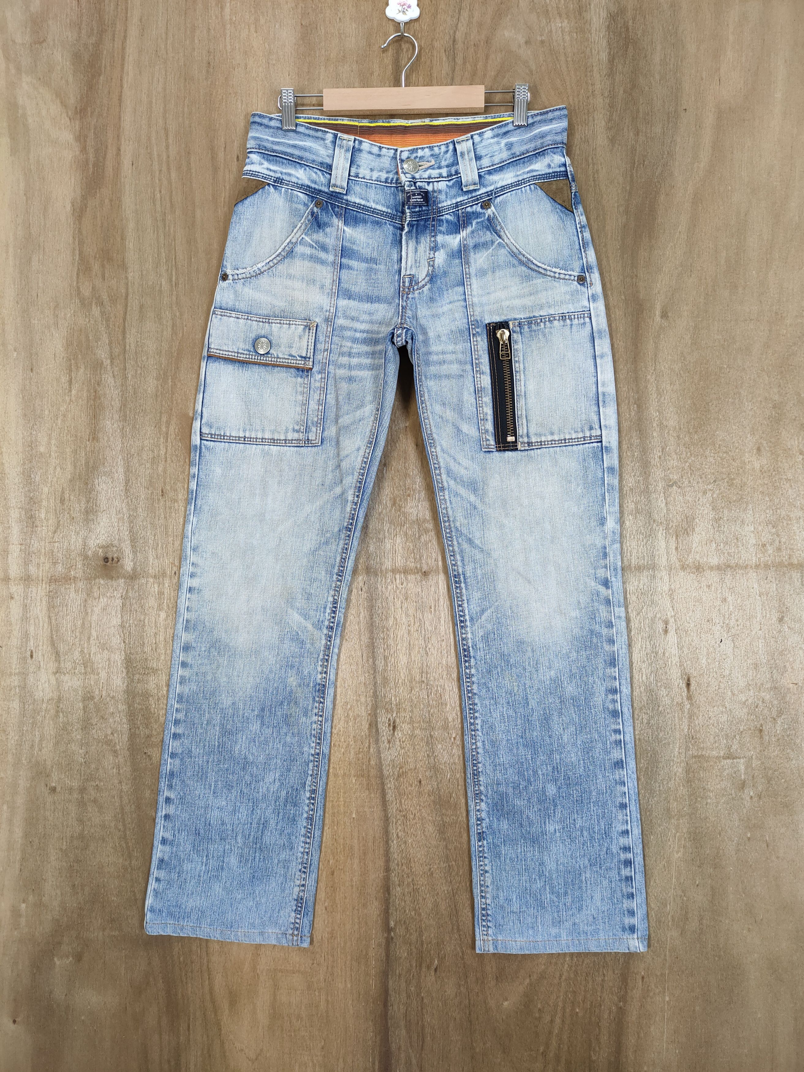 image of Edwin Faded Light Blue Jean Cargo Pants, Men's (Size 32)