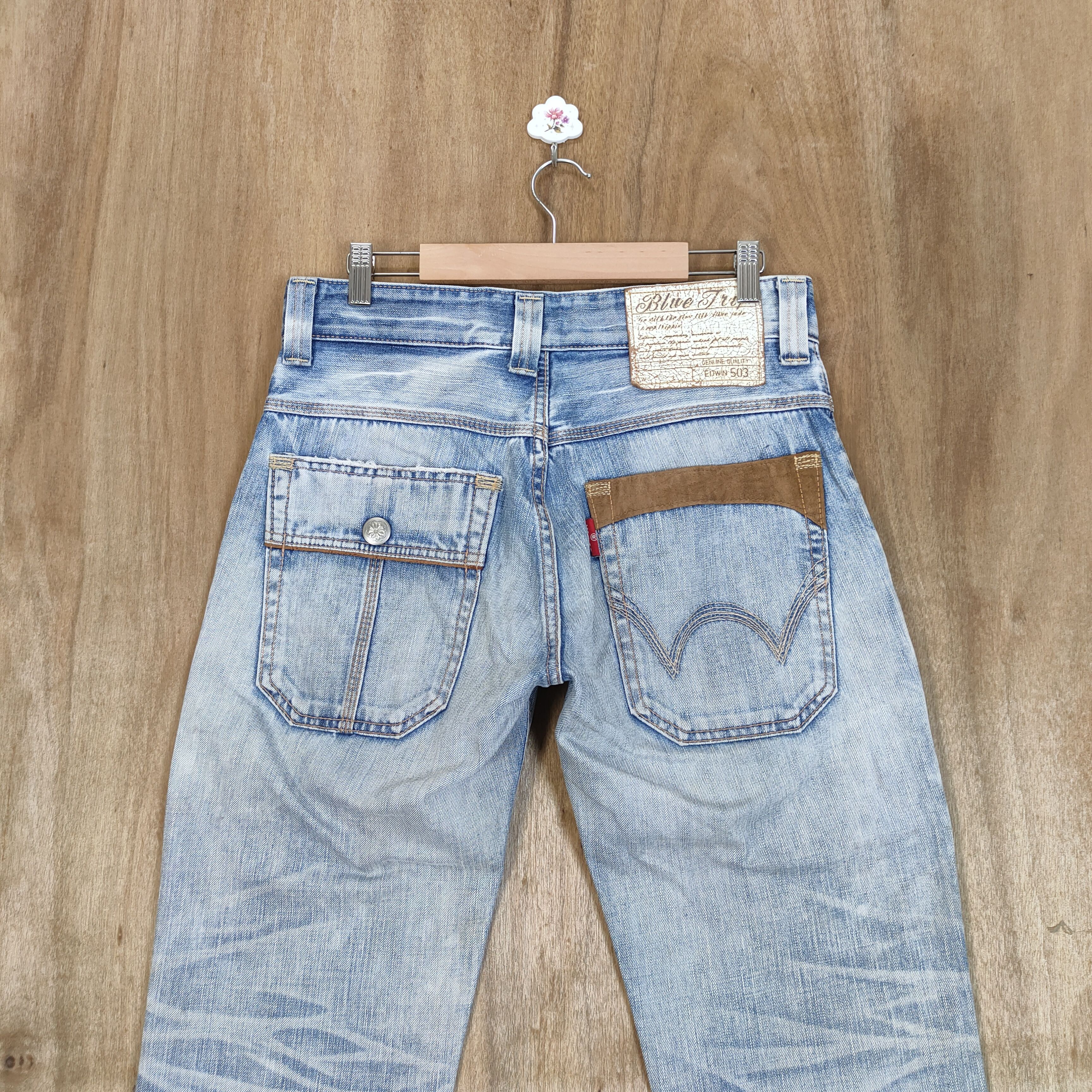 Edwin VINTAGE EDWIN FADED BLUE WASH JEAN CARGO PANTS Size US 32 / EU 48 - 9 Thumbnail
