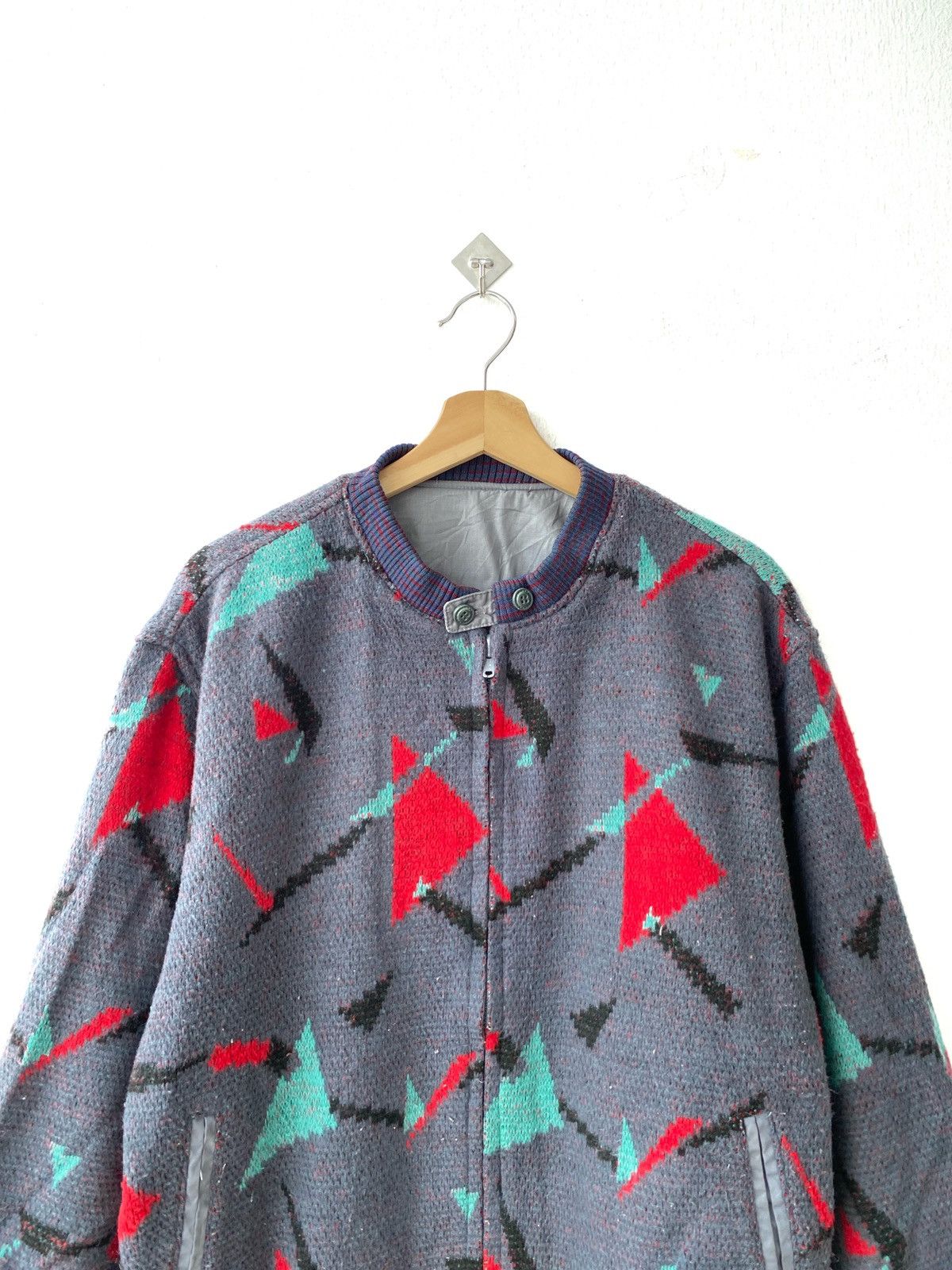 Japanese Brand Vintage Printed Design Wool Reversible Zip Up Jacket Size US M / EU 48-50 / 2 - 3 Thumbnail