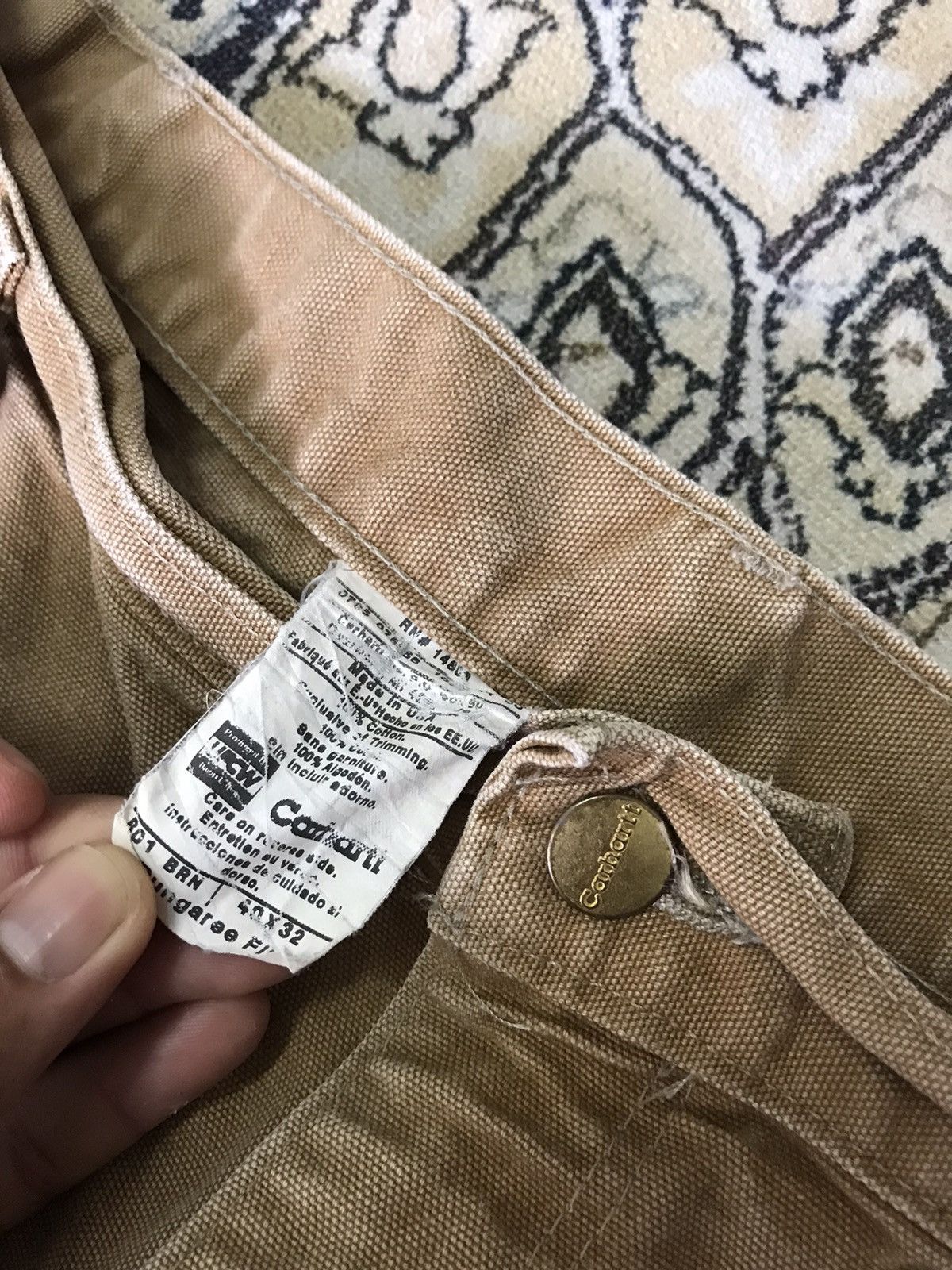 Carhartt Vintage 90s Carhartt Double Knee Distressed Cargo Pants Size US 39 - 8 Thumbnail