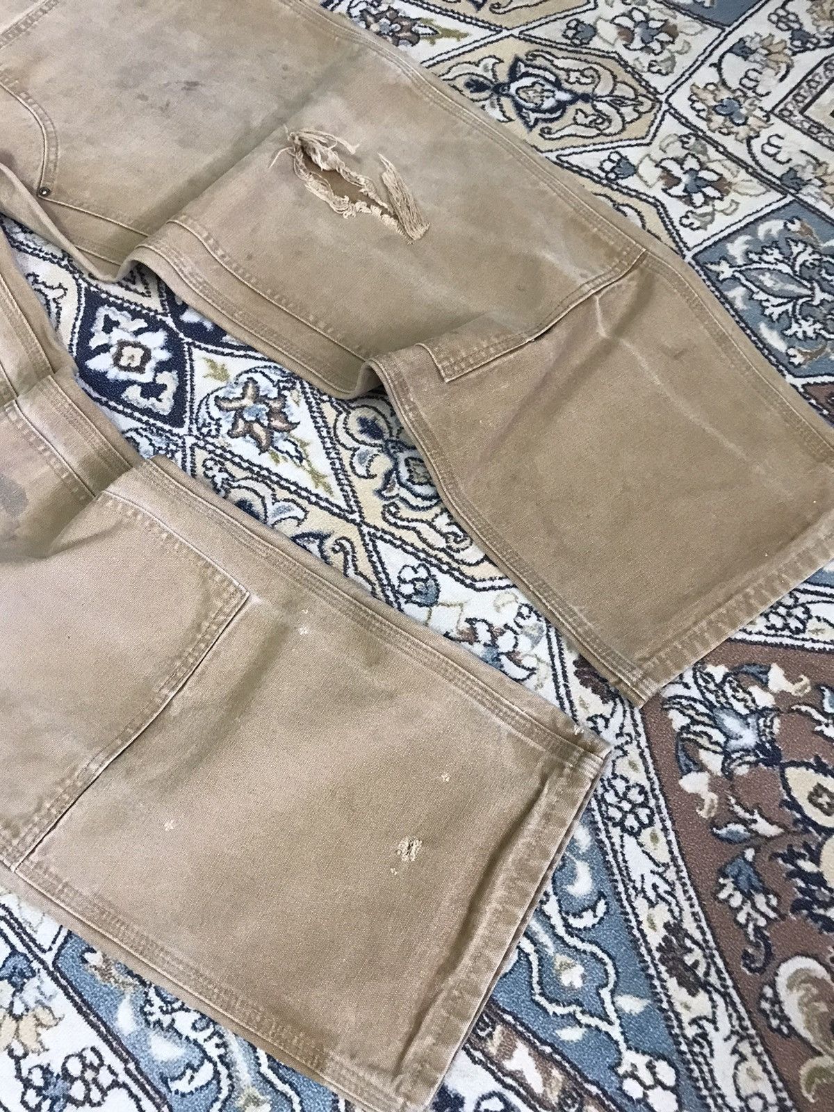 Carhartt Vintage 90s Carhartt Double Knee Distressed Cargo Pants Size US 39 - 6 Thumbnail