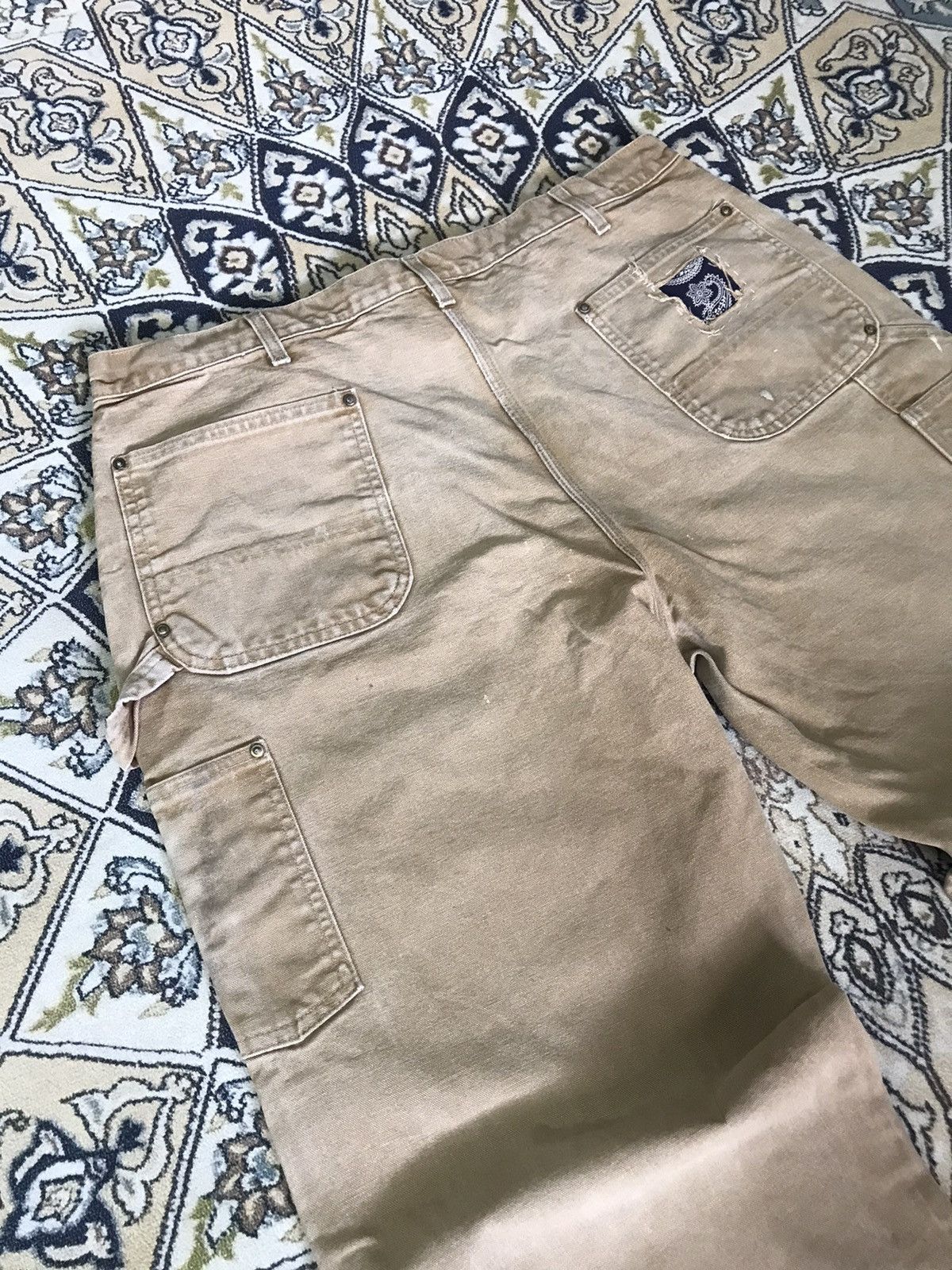 Carhartt Vintage 90s Carhartt Double Knee Distressed Cargo Pants Size US 39 - 12 Thumbnail