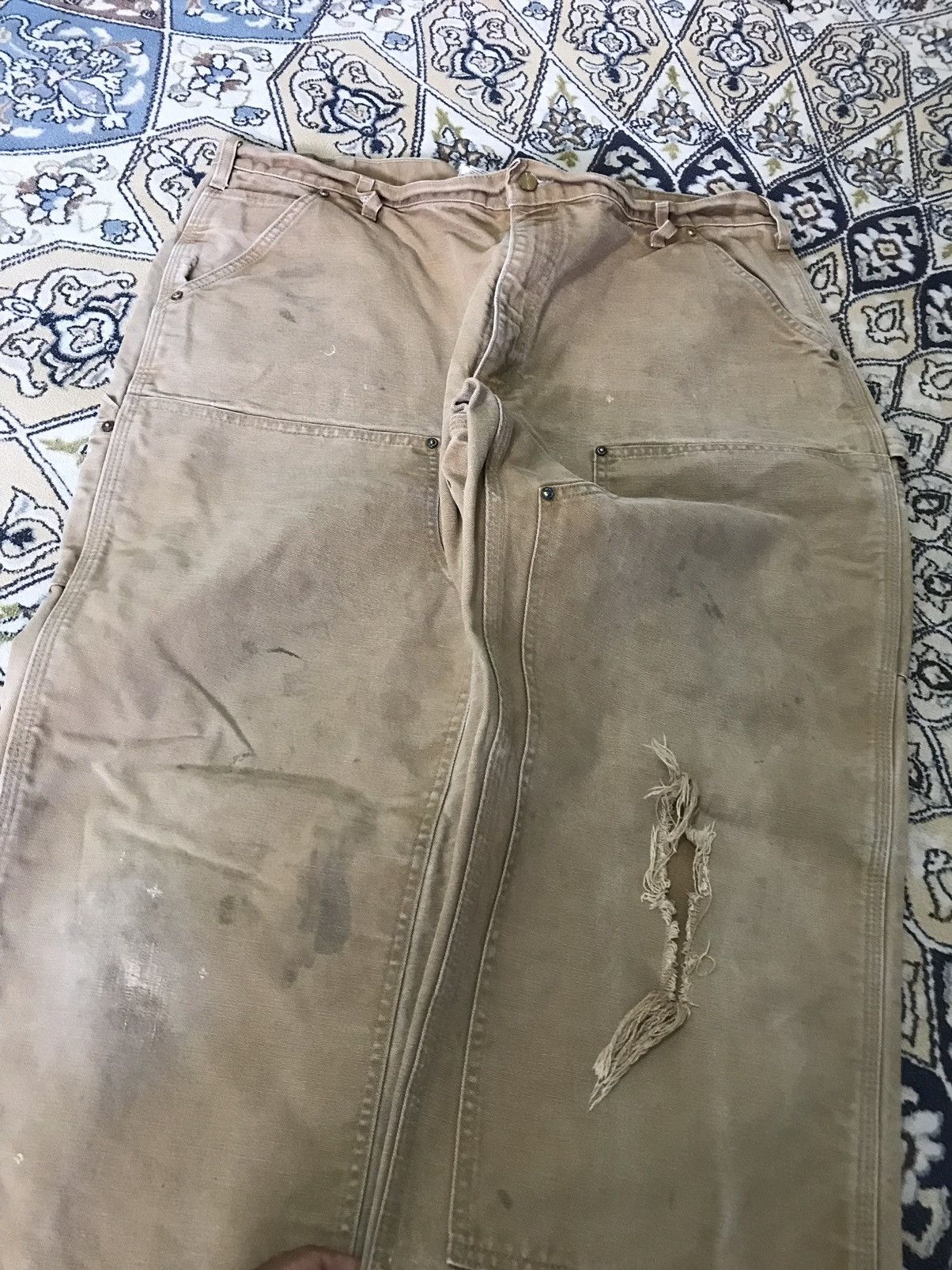 Carhartt Vintage 90s Carhartt Double Knee Distressed Cargo Pants Size US 39 - 9 Thumbnail