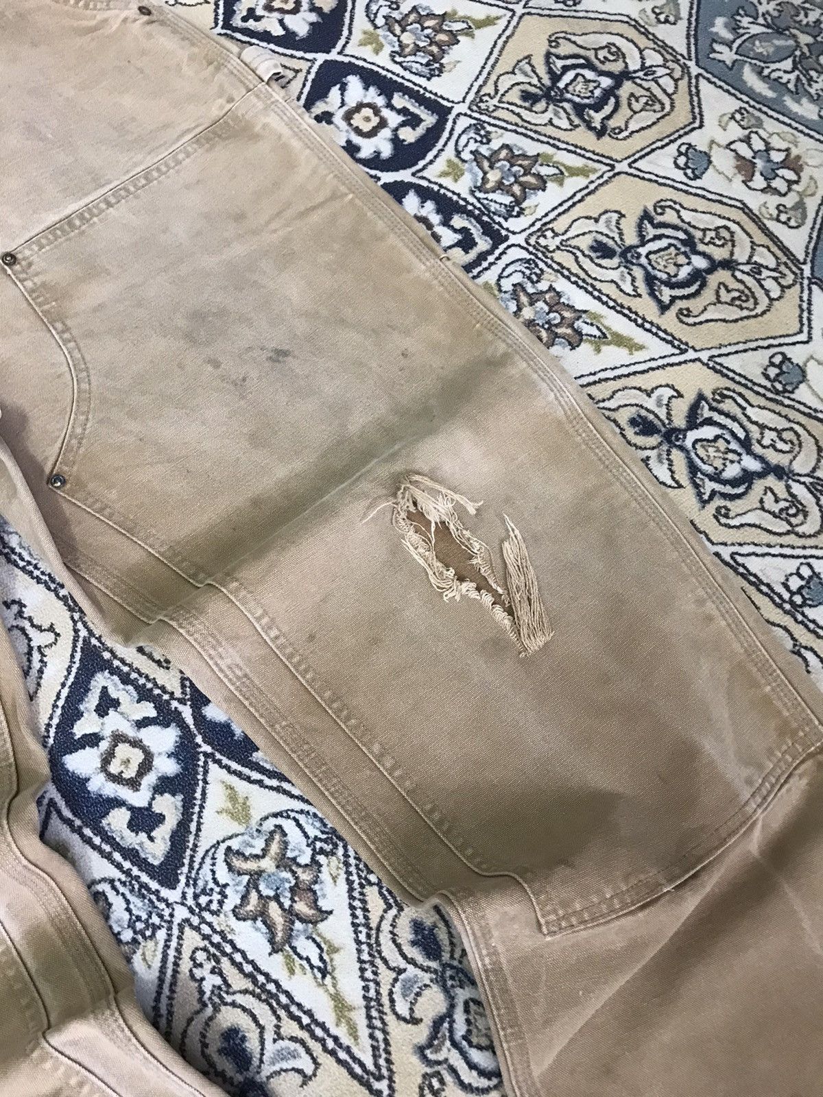 Carhartt Vintage 90s Carhartt Double Knee Distressed Cargo Pants Size US 39 - 5 Thumbnail