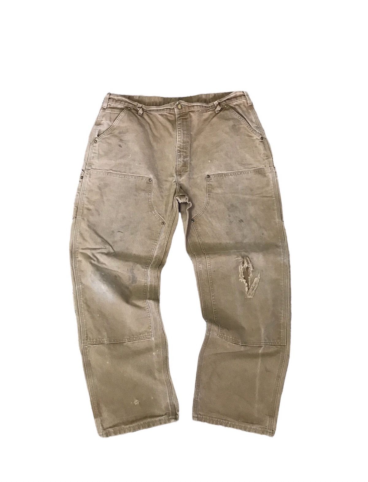 Carhartt Vintage 90s Carhartt Double Knee Distressed Cargo Pants Size US 39 - 1 Thumbnail