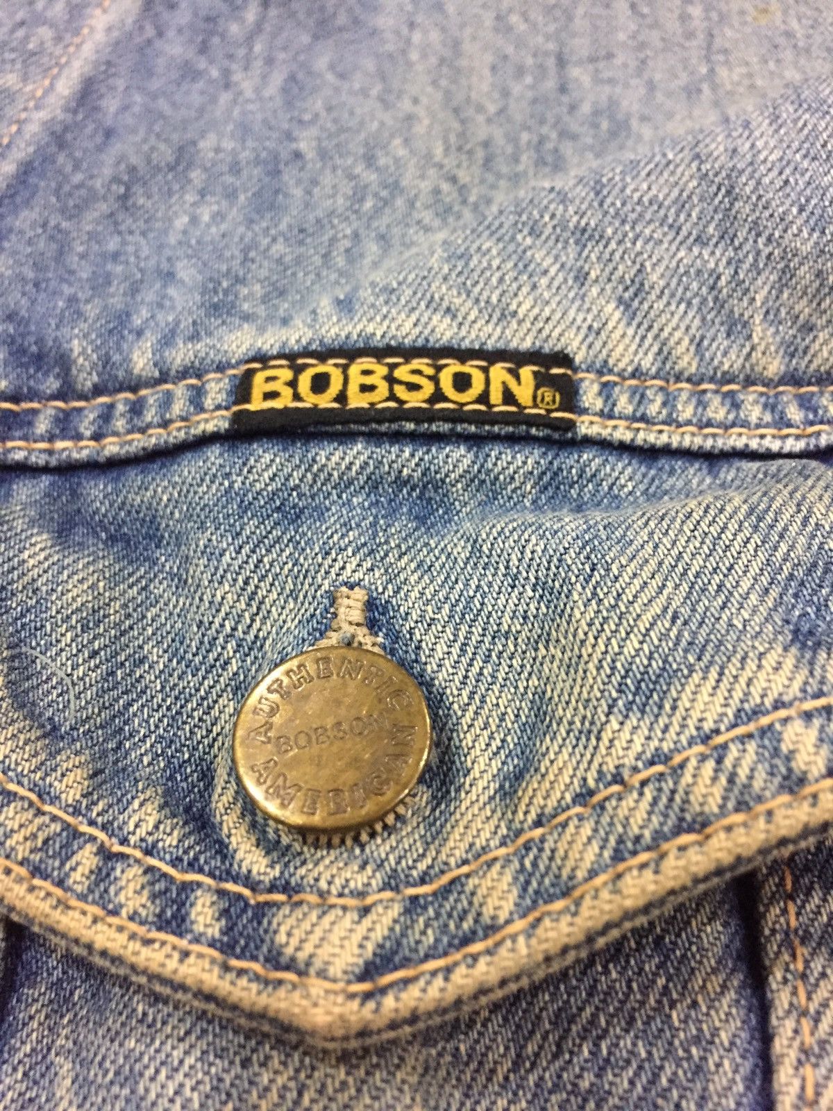 Denime Vintage 90s distress trucker jacket bobson Size US M / EU 48-50 / 2 - 4 Thumbnail