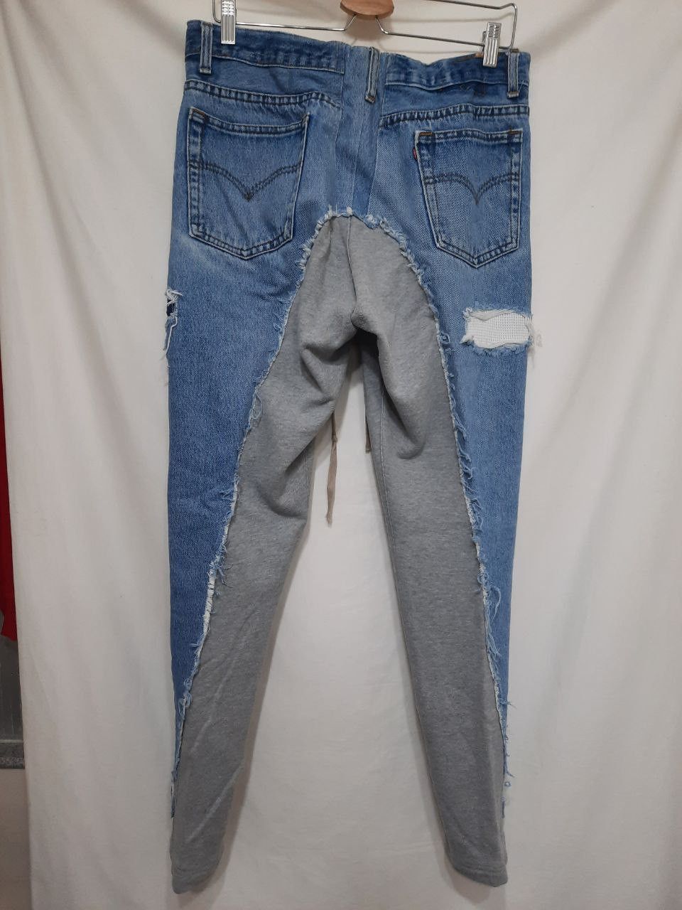 Greg Lauren 50/50 Denim Terry Long Pants Size US 30 / EU 46 - 2 Thumbnail