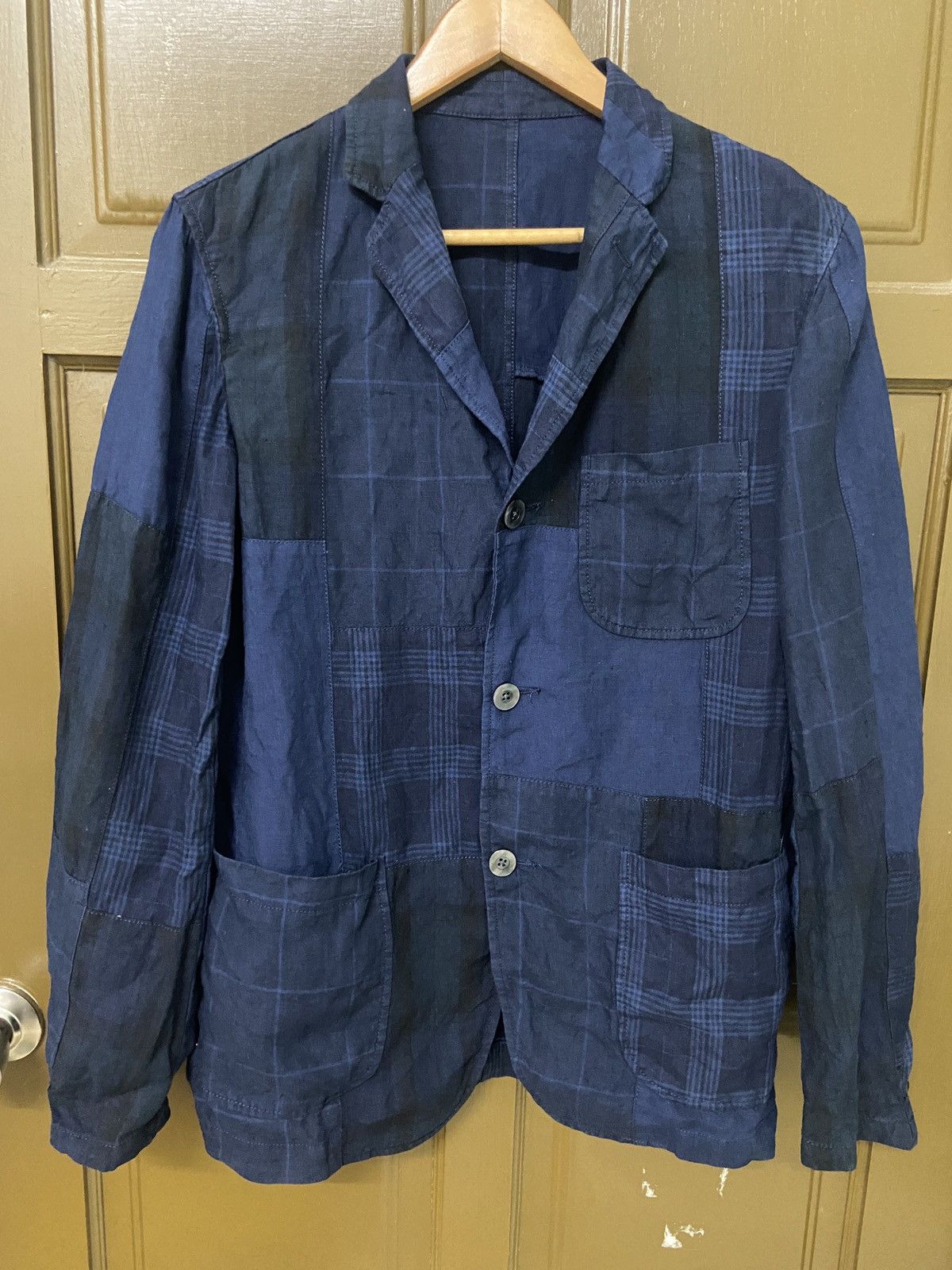 Beams Patchwork Blazer Suit Jacket