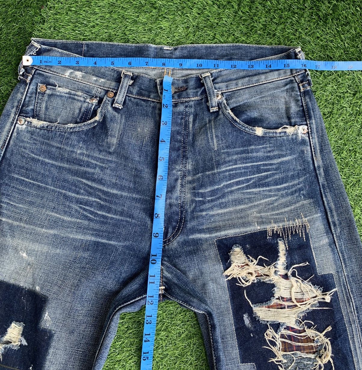 Levi's Vintage Levis 501 Big E selvedge redline patchwork Kappa Size US 32 / EU 48 - 13 Thumbnail